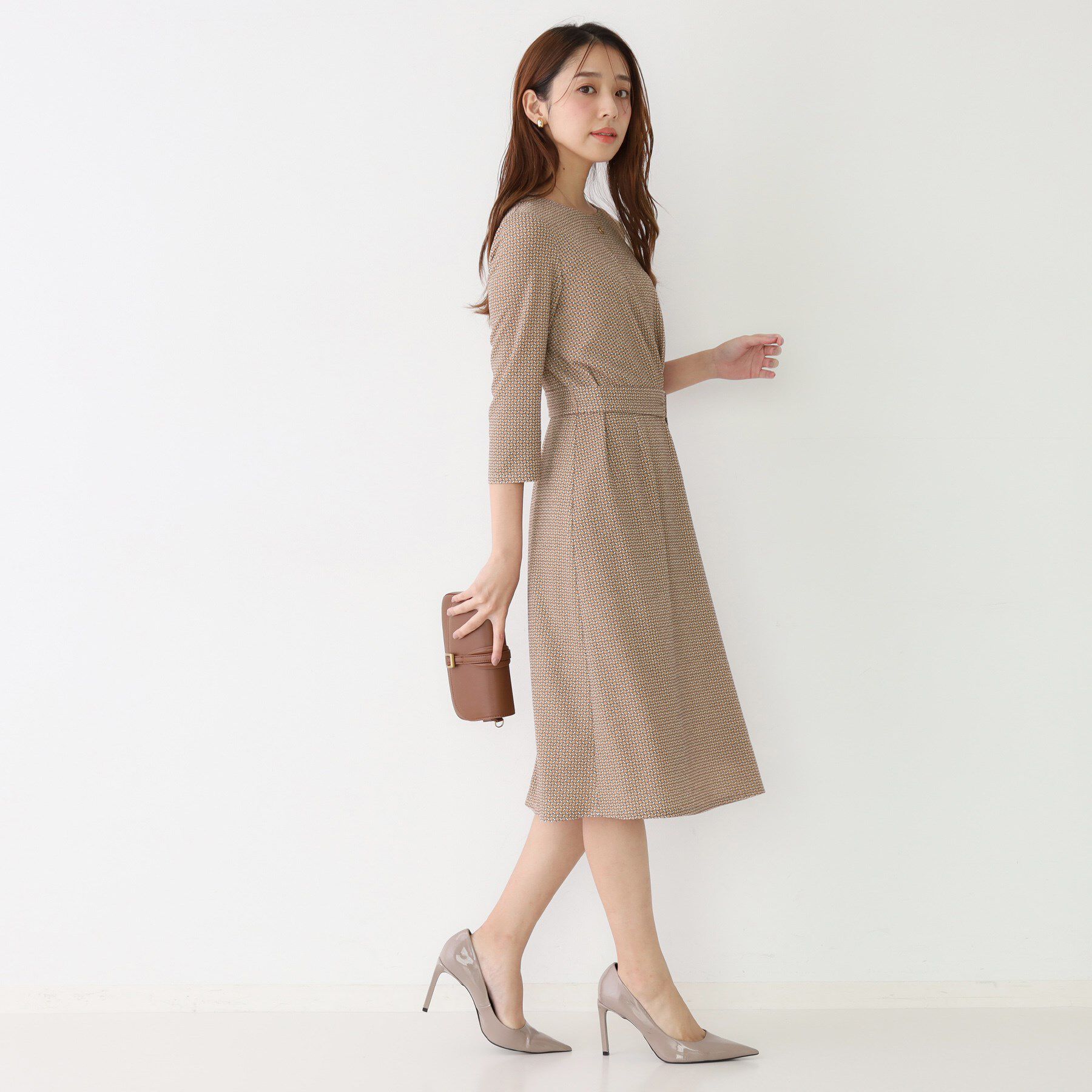 COUP DE CHANCE「【手洗い可／日本製】ジャージ素材のプリント柄ワンピース」|ワンピース|