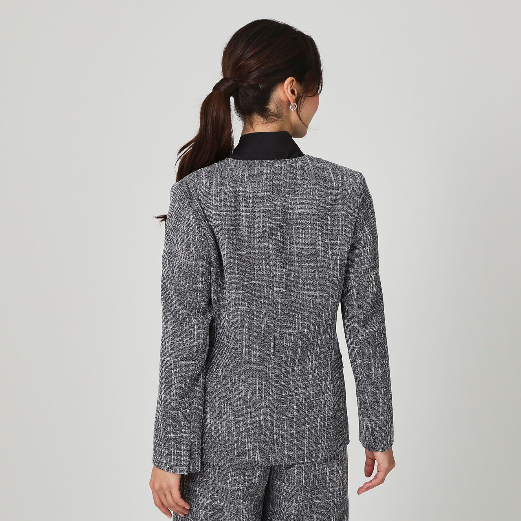 COUP DE CHANCE「【手洗い可／日本製／裏無し／セットアップ可】ツィード見えノーカラージャケット」|ノーカラージャケット|