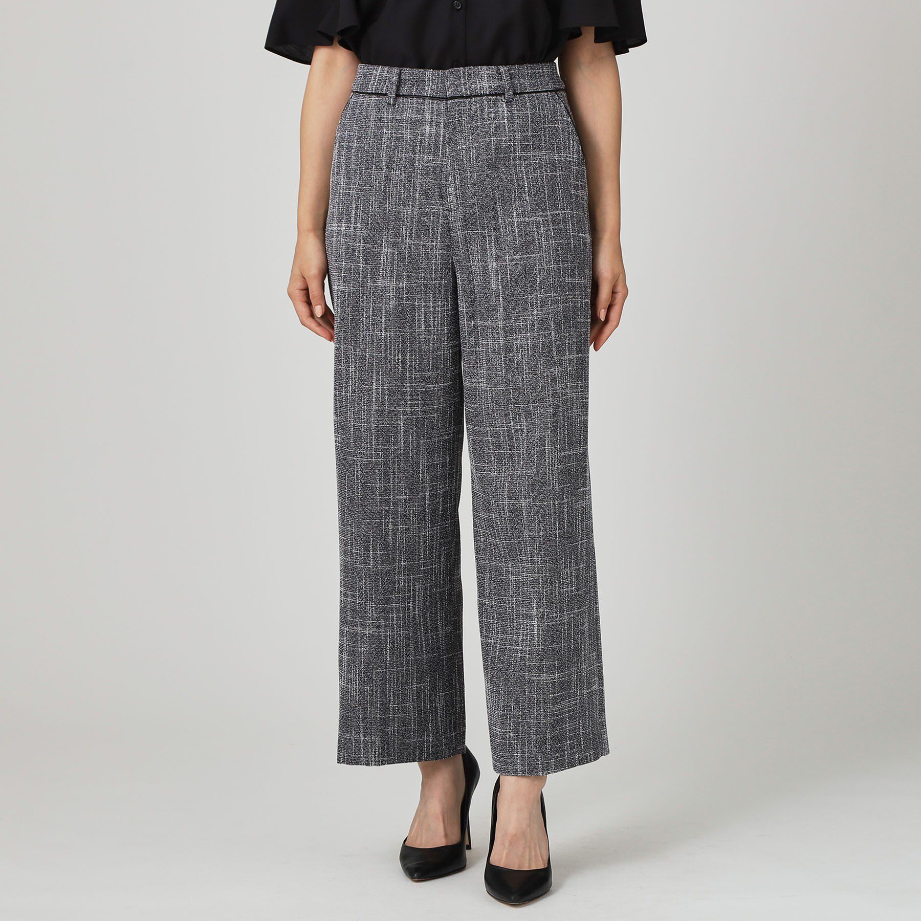 COUP DE CHANCE「【手洗い可／日本製／セットアップ可】ツィード見えワイドパンツ」|その他|