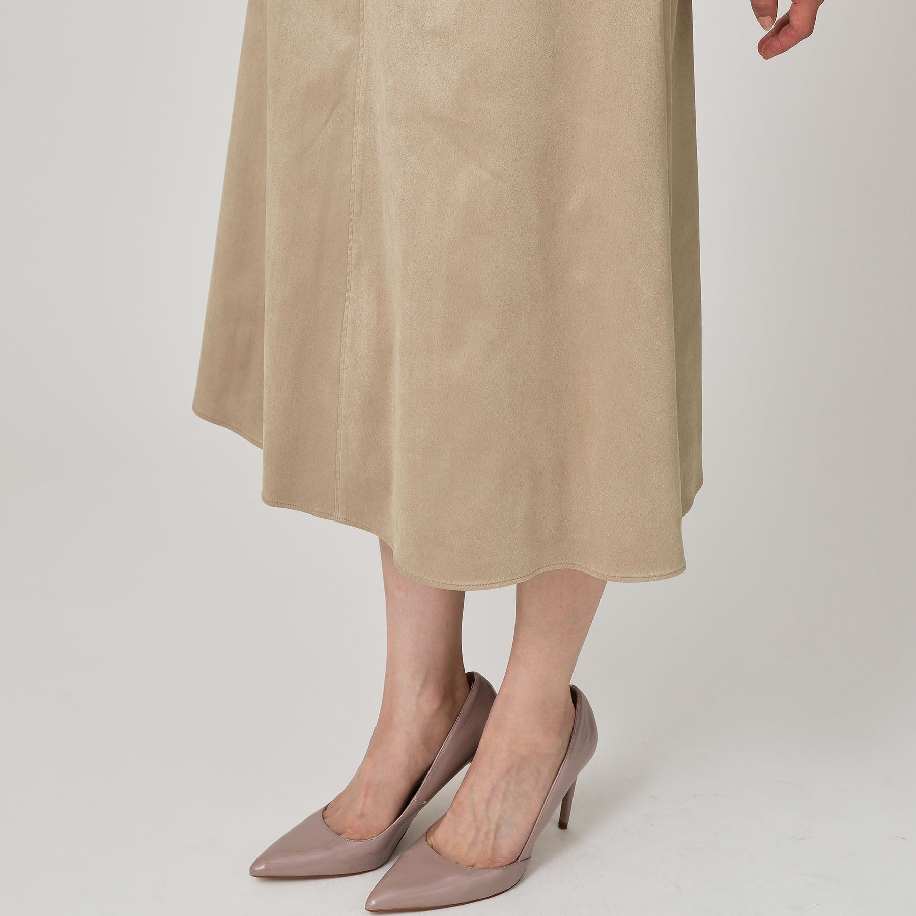 COUP DE CHANCE「【手洗い可／日本製／セットアップ可】スェード調素材フレアスカート」|スカート|