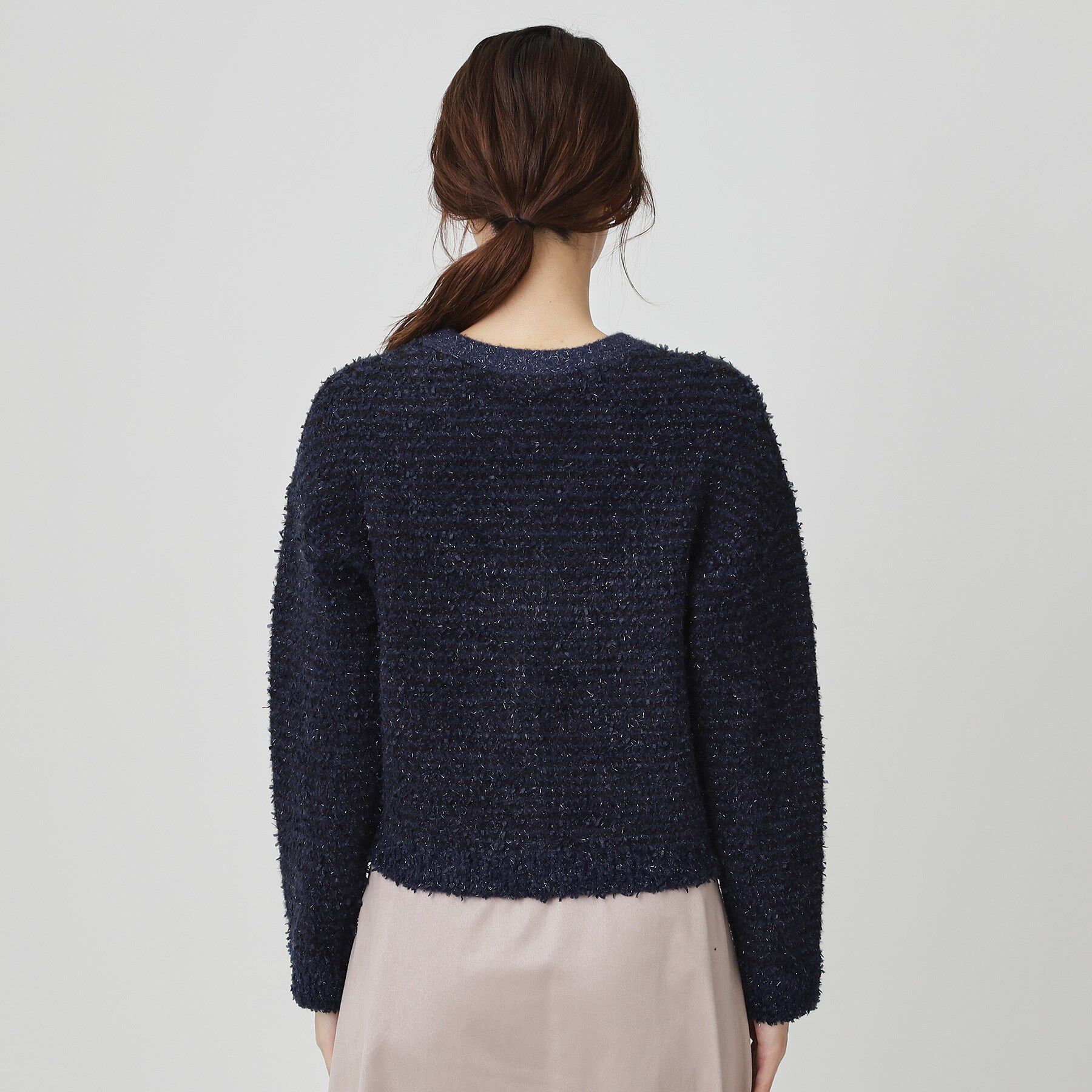 COUP DE CHANCE「【手洗い可】ラメフェザーのニットカーディガン」|カーディガン|