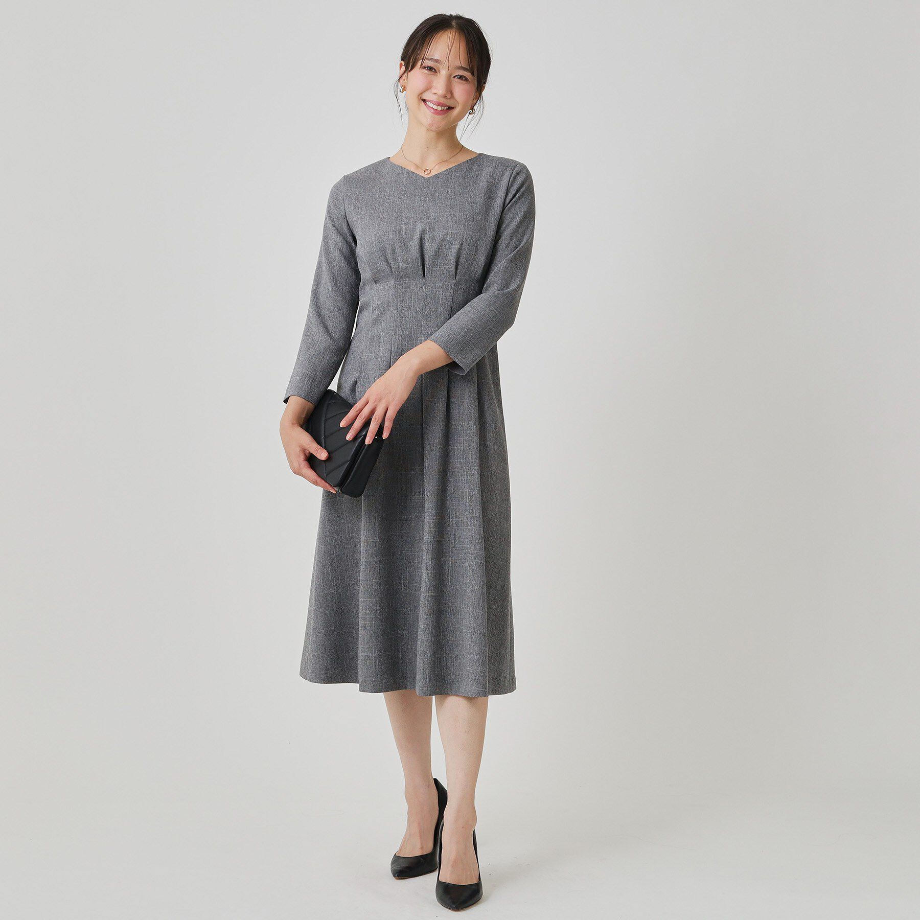 COUP DE CHANCE「【手洗い可／日本製】タックデザインワンピース」|ワンピース|