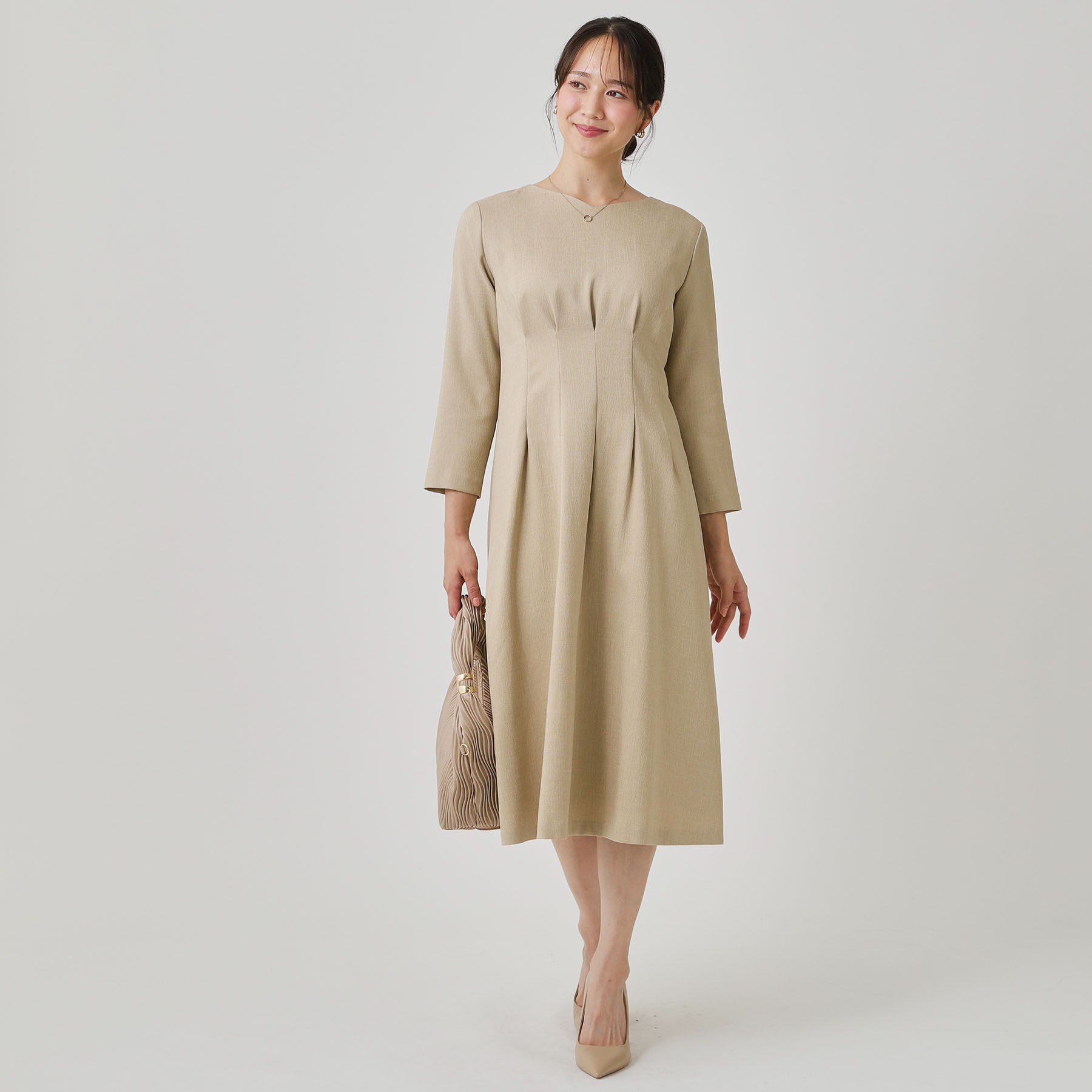 COUP DE CHANCE「【手洗い可／日本製】タックデザインワンピース」|ワンピース|