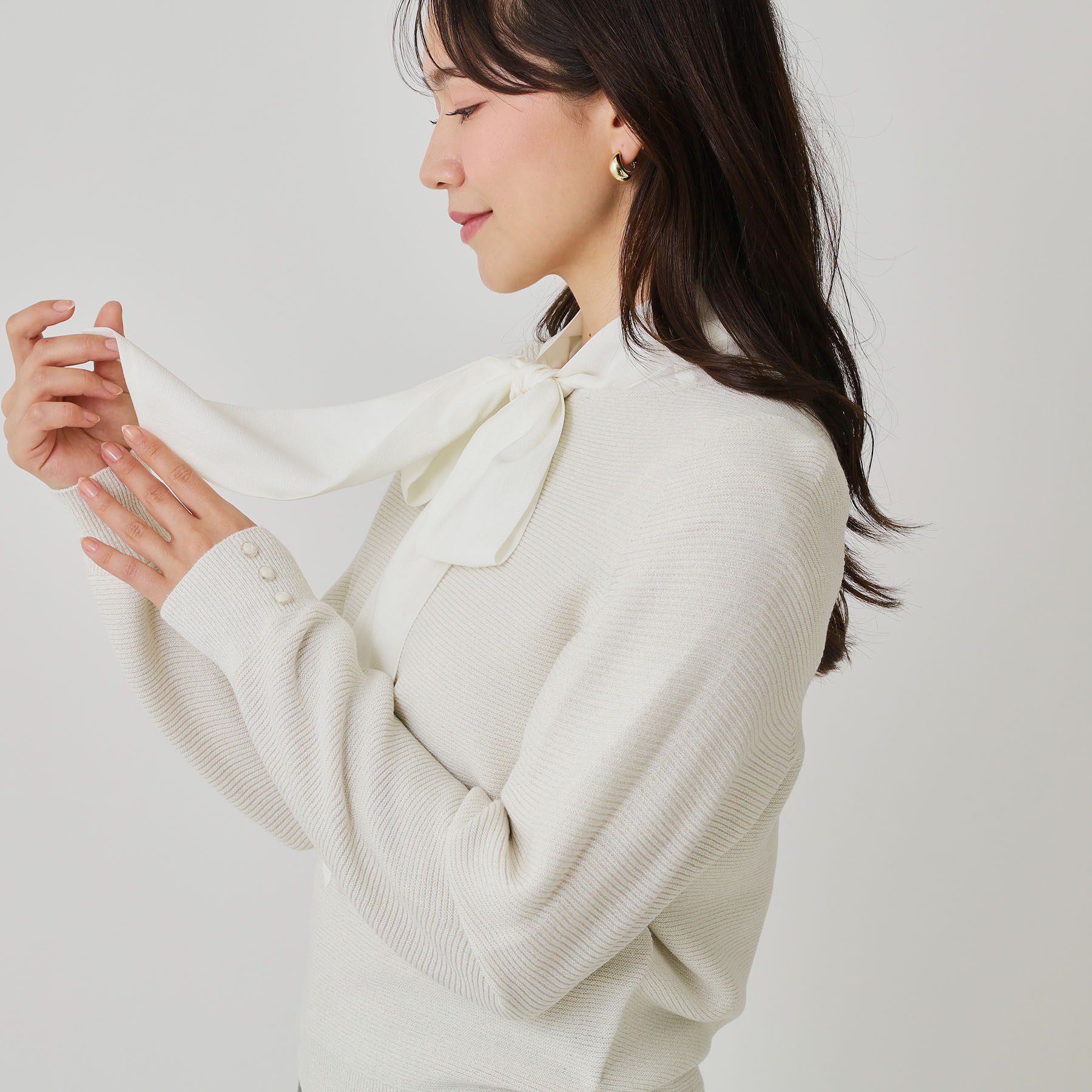 COUP DE CHANCE「【手洗い可／日本製／ホールガーメント】ラメ混ドルマンニットトップス」|ニット・セーター|