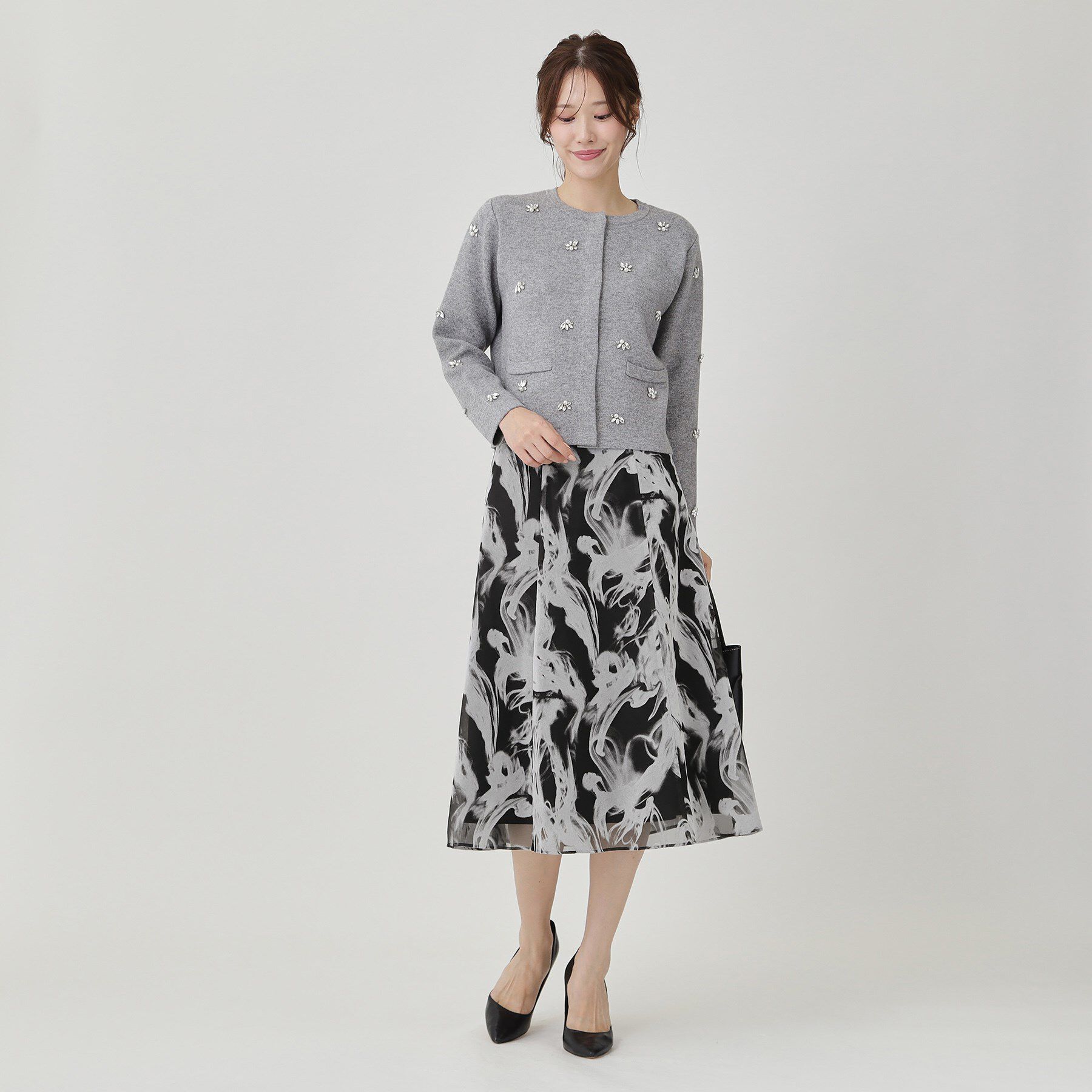 COUP DE CHANCE「【手洗い可／日本製】フロッキープリントのスカート」|スカート|