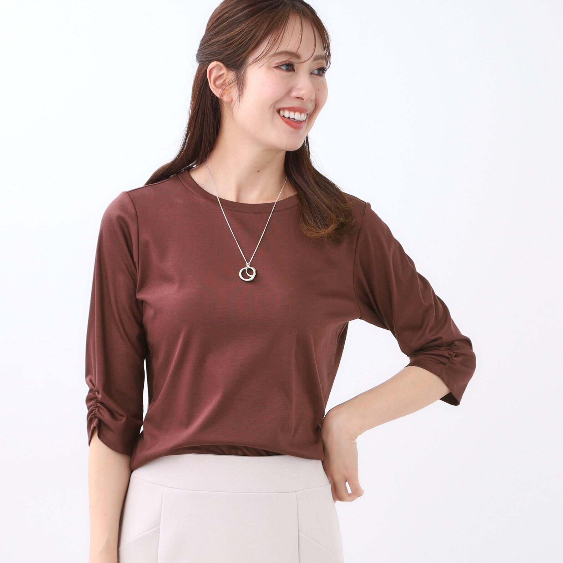 Reflect「【アウターを着てもすっきり／手洗い可／インナーにおすすめ◎】六分袖プルオーバージャージ」|Tシャツ・カットソー|