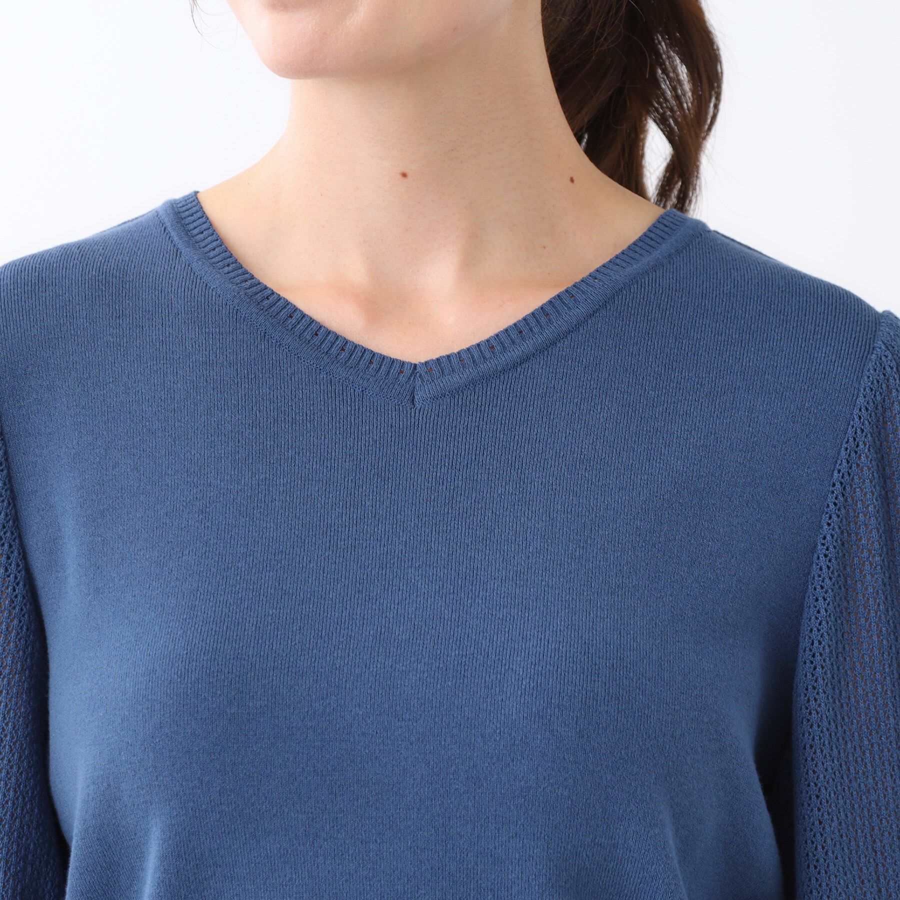 Reflect「【秋映え◎】Vネック&times;メッシュスリーブニット」|ニット・セーター|