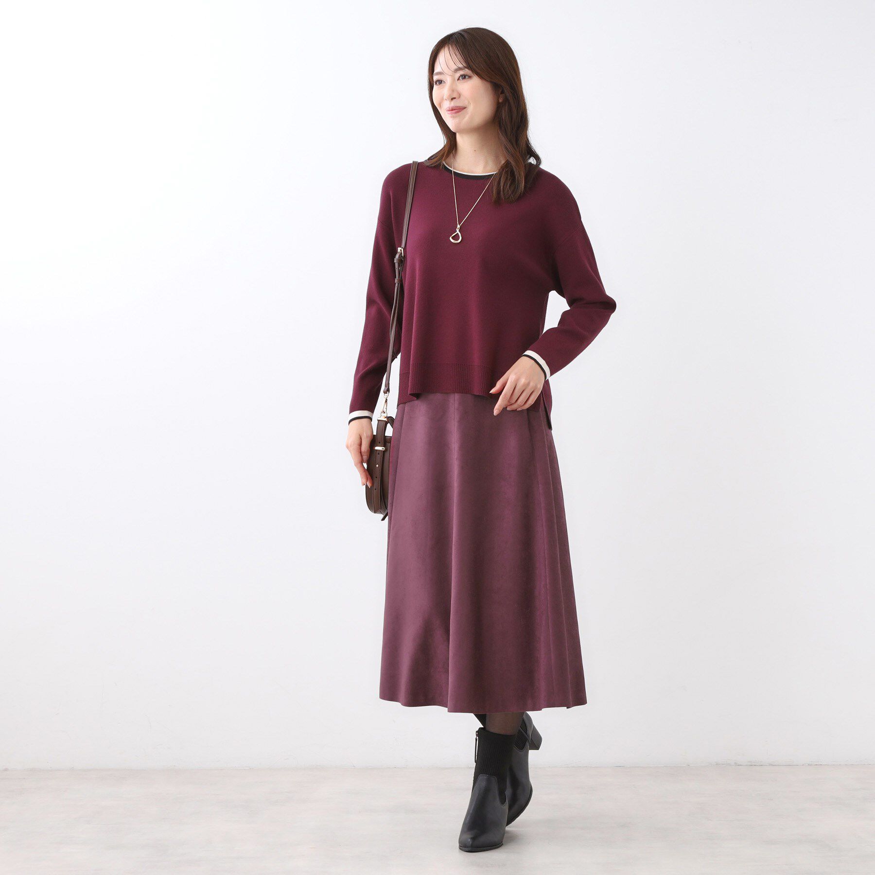 Reflect「【ジャケット合わせにぴったり◎】スエードライクフレアスカート」|スカート|