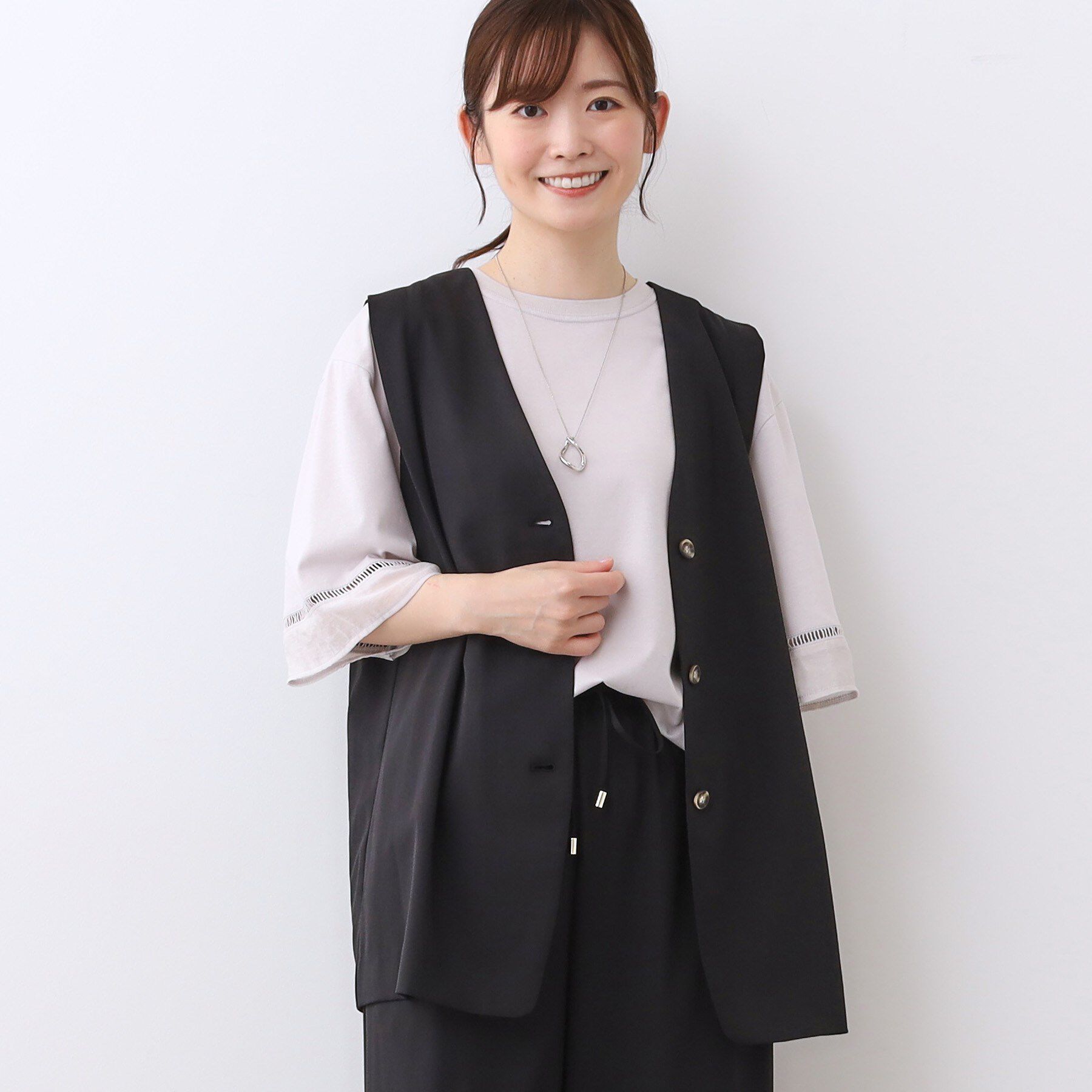 Reflect「【ウエスト総ゴム／セットアップ／単品使いOK◎】ベスト＋ストレートパンツセット」|スーツ|