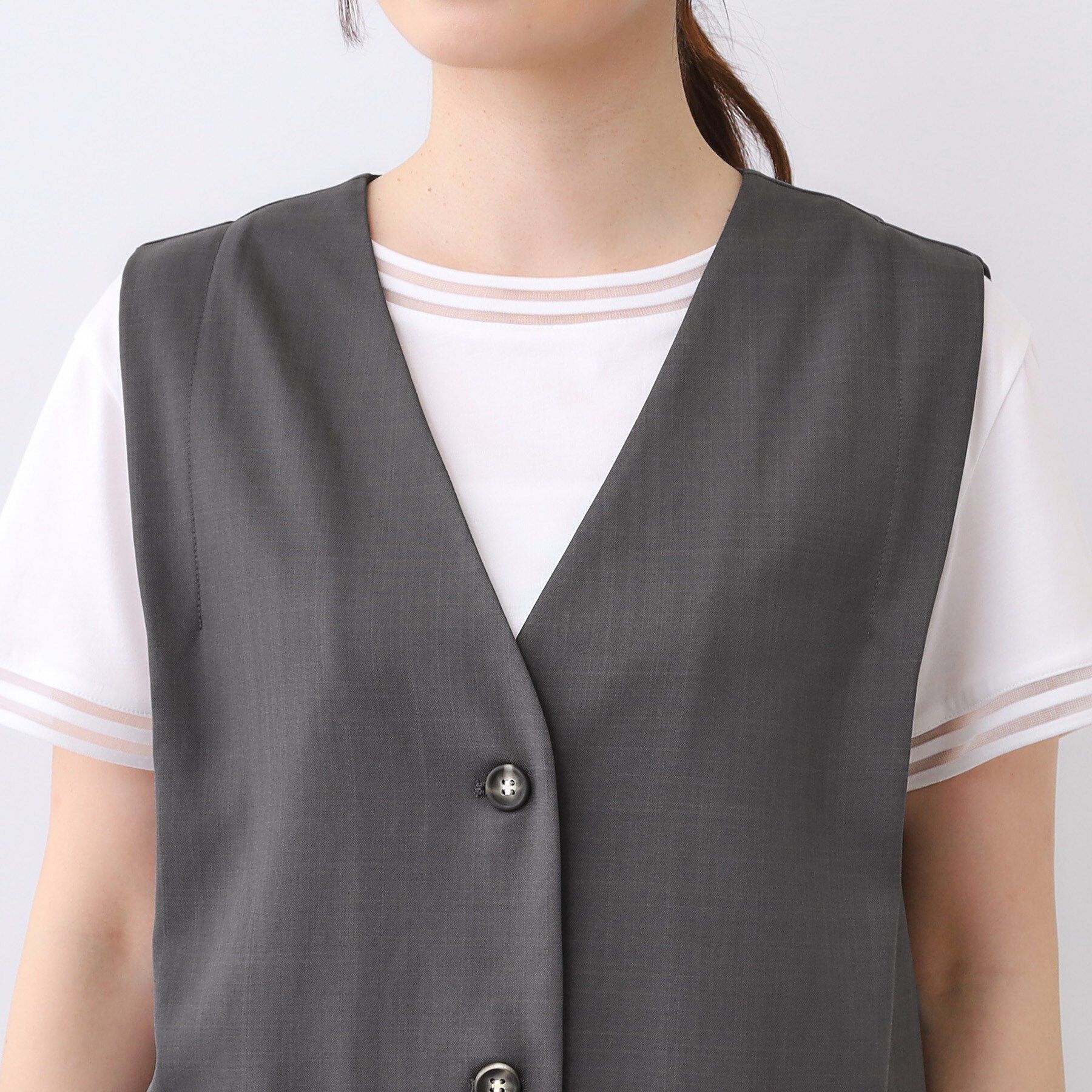 Reflect「【ウエスト総ゴム／セットアップ／単品使いOK◎】ベスト＋ストレートパンツセット」|スーツ|