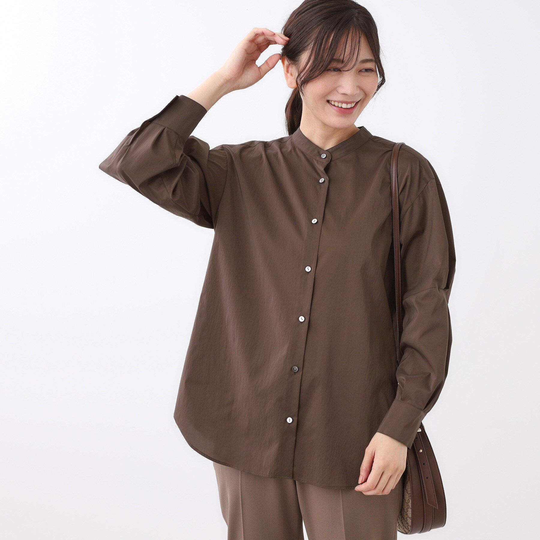 Reflect「【さらっと一枚で決まる／重ね着にもおすすめ◎】タックスリーブシャツブラウス」|シャツ・ブラウス|