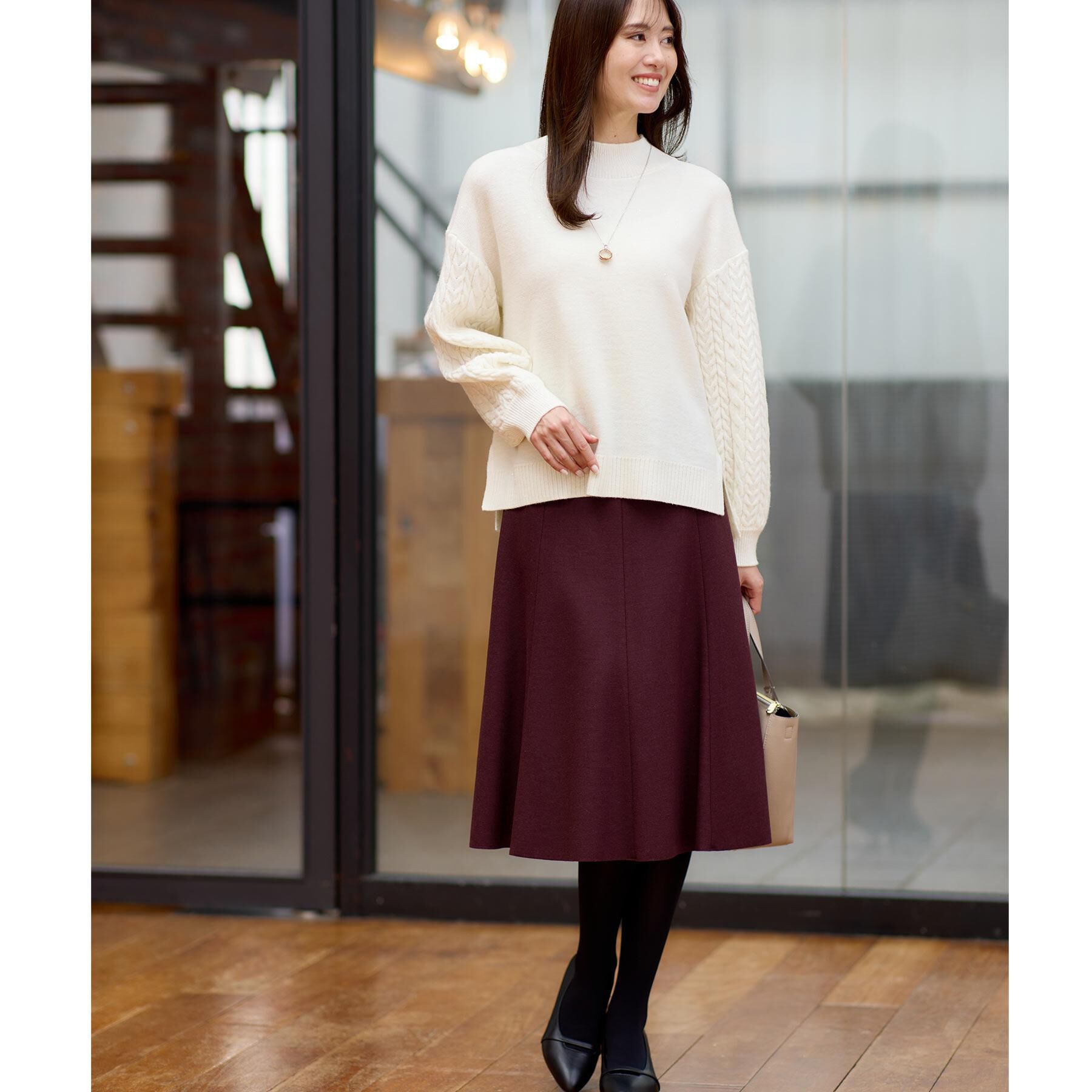 Reflect「【一枚で着映え◎／ゆったりシルエット】ラメ&times;スパンコールウール混ニット」|ニット・セーター|