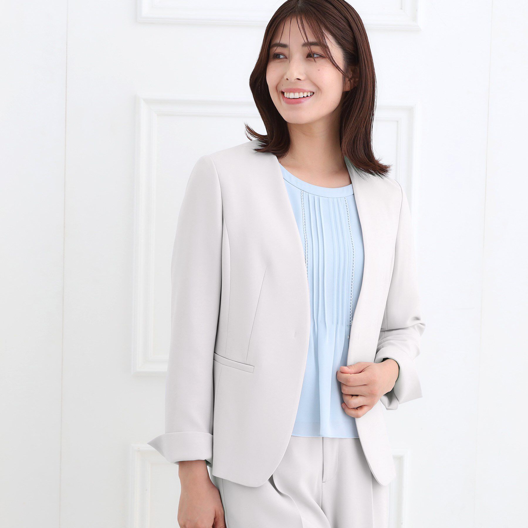 Reflect「【フォーマル／入卒／セットアップ可】ノーカラージャケット」|ノーカラージャケット|