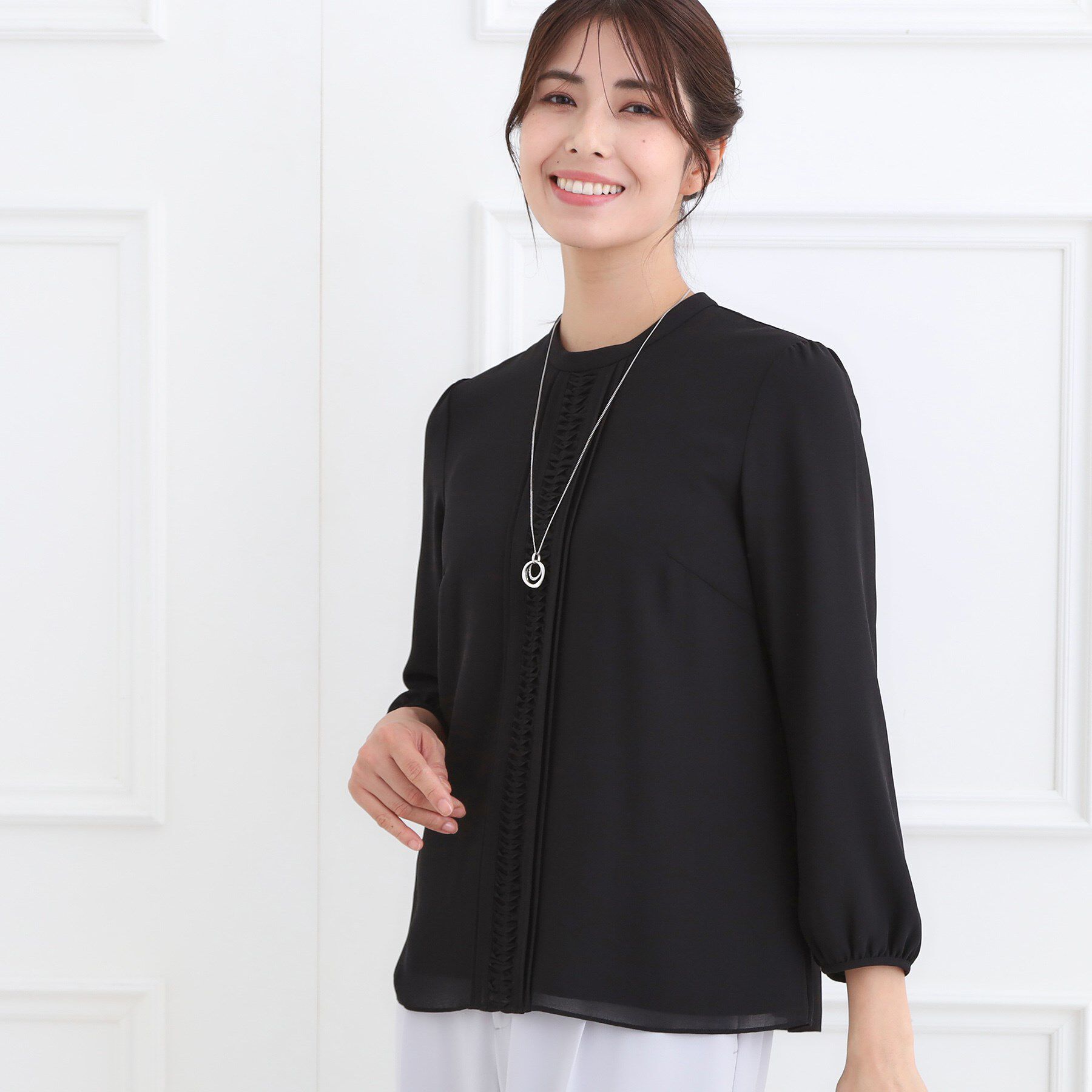 Reflect「【フォーマル／入卒／お仕事に◎】スタンドネックブラウス」|シャツ・ブラウス|