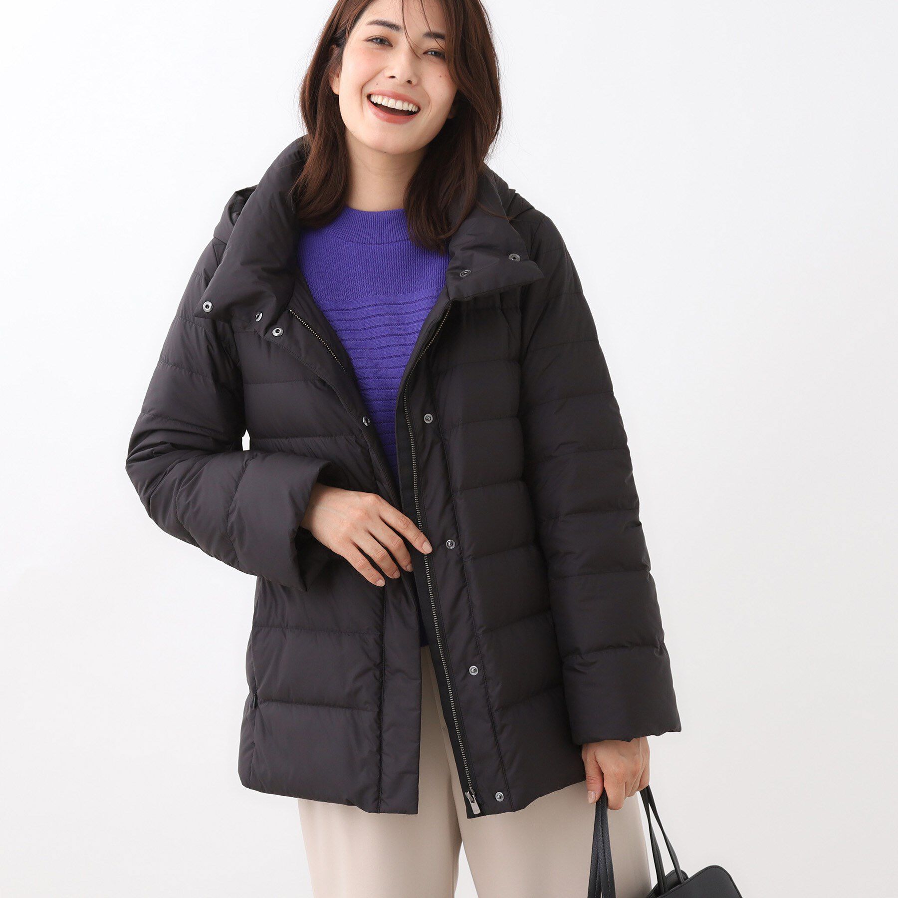 Reflect「【定番人気】フーデッドミドルダウンコート」|ダウン|