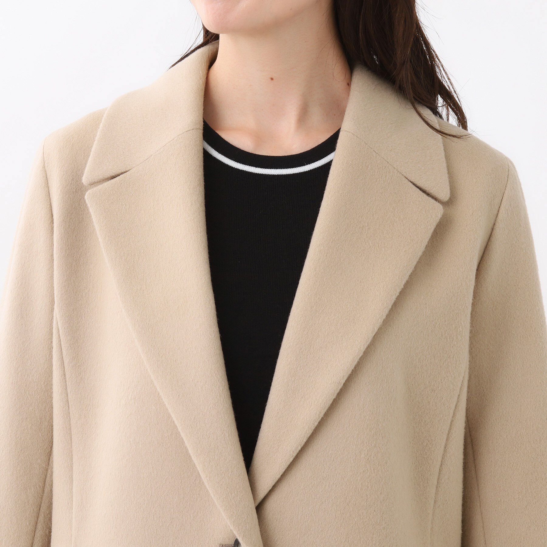 Reflect「【選べる6色】テーラードカラーロングウール混コート」|チェスターコート|