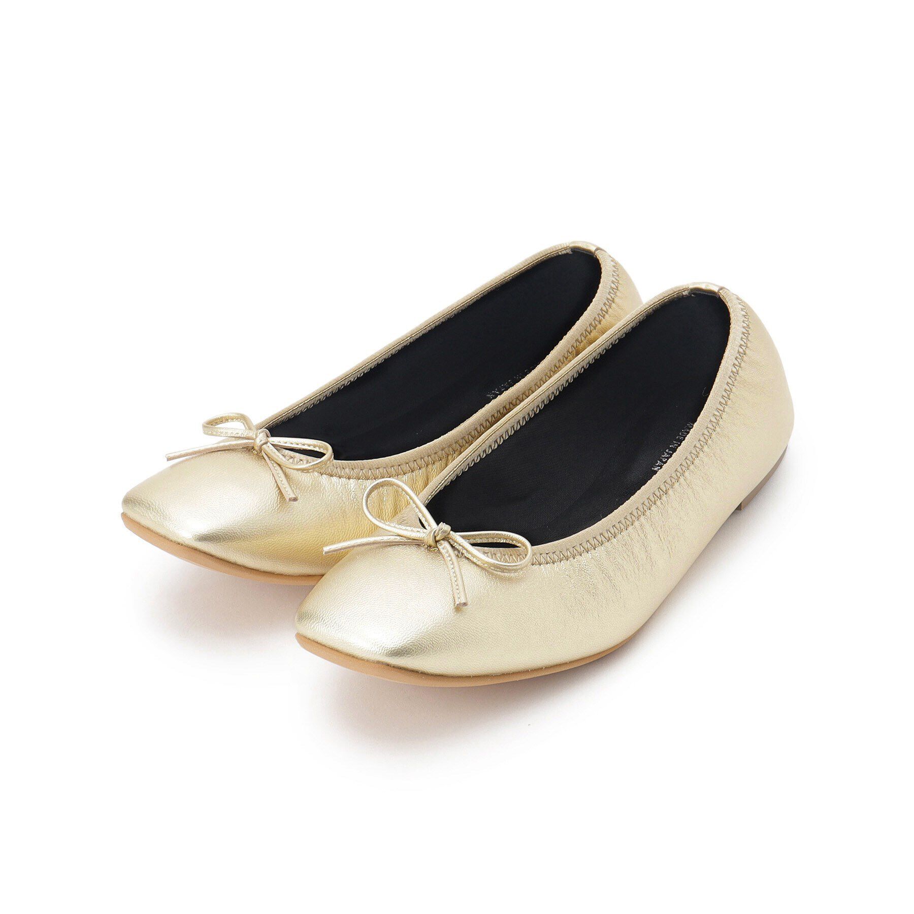 DRESSTERIOR「ソフトレザーバレエシューズ」|パンプス|ゴールド(007)