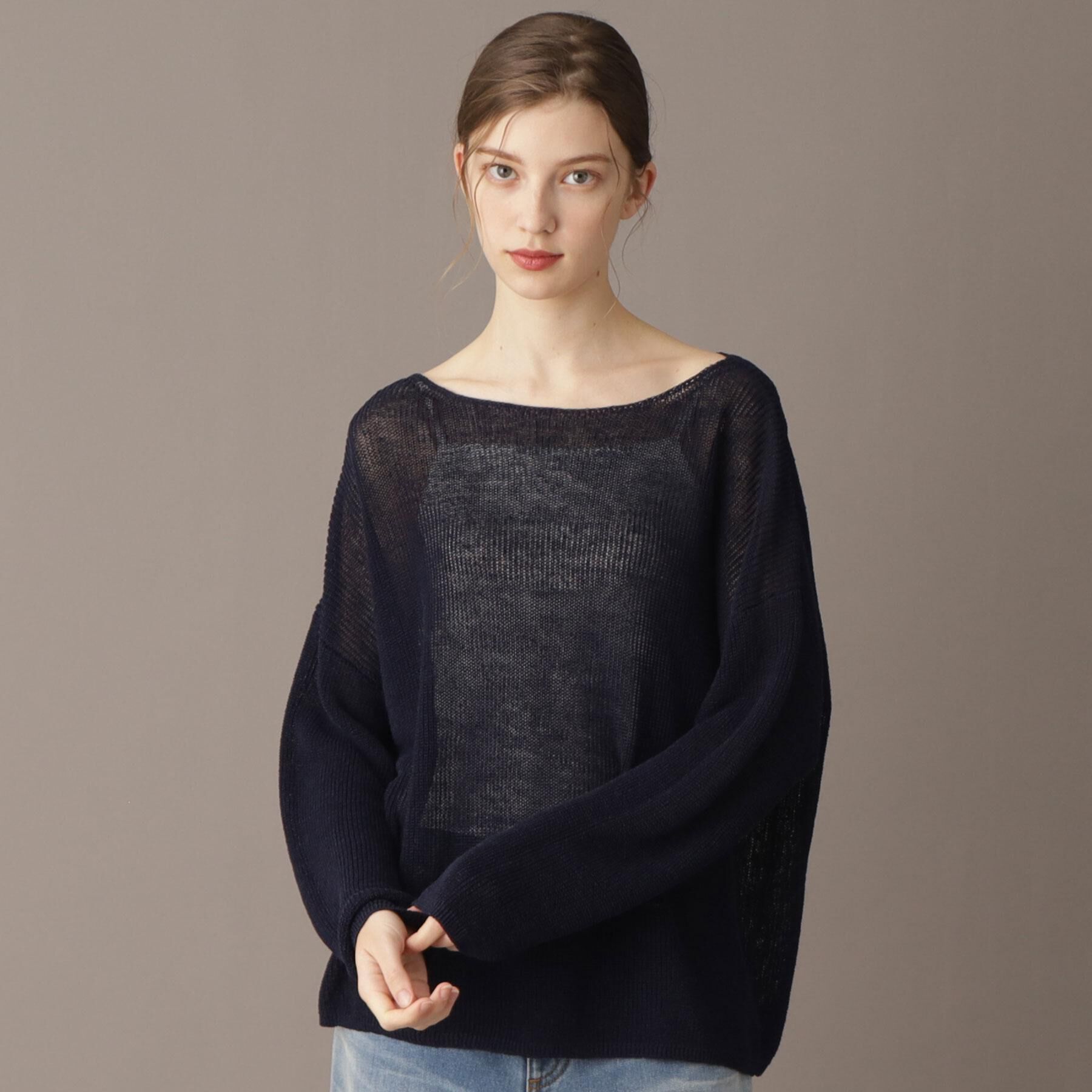 DRESSTERIOR「【洗える/薄手/清涼感】リネンブレンドプルオーバー」|ニット・セーター|