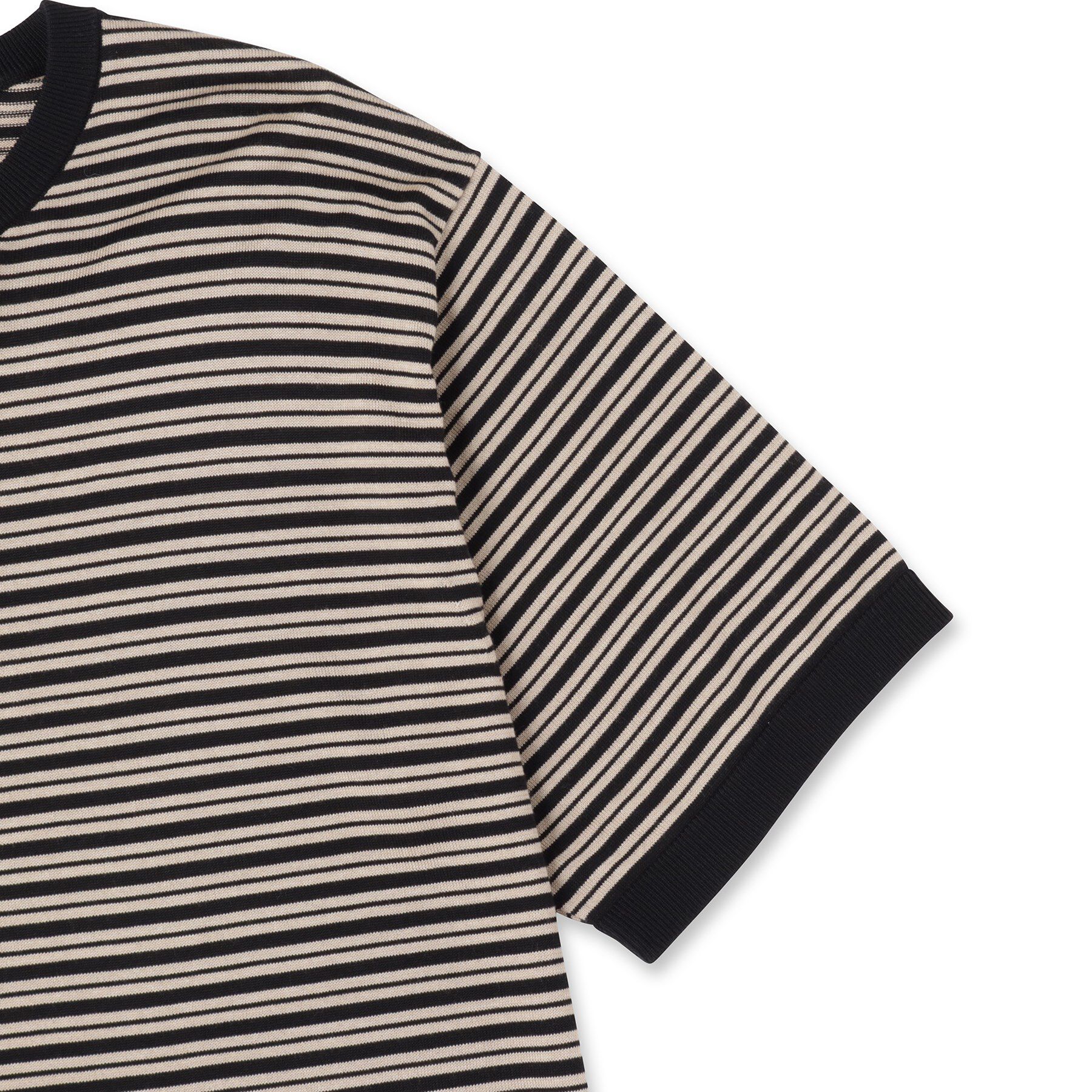 DRESSTERIOR「シルク混ボーダーハーフスリーブニットT」|ニット・セーター|