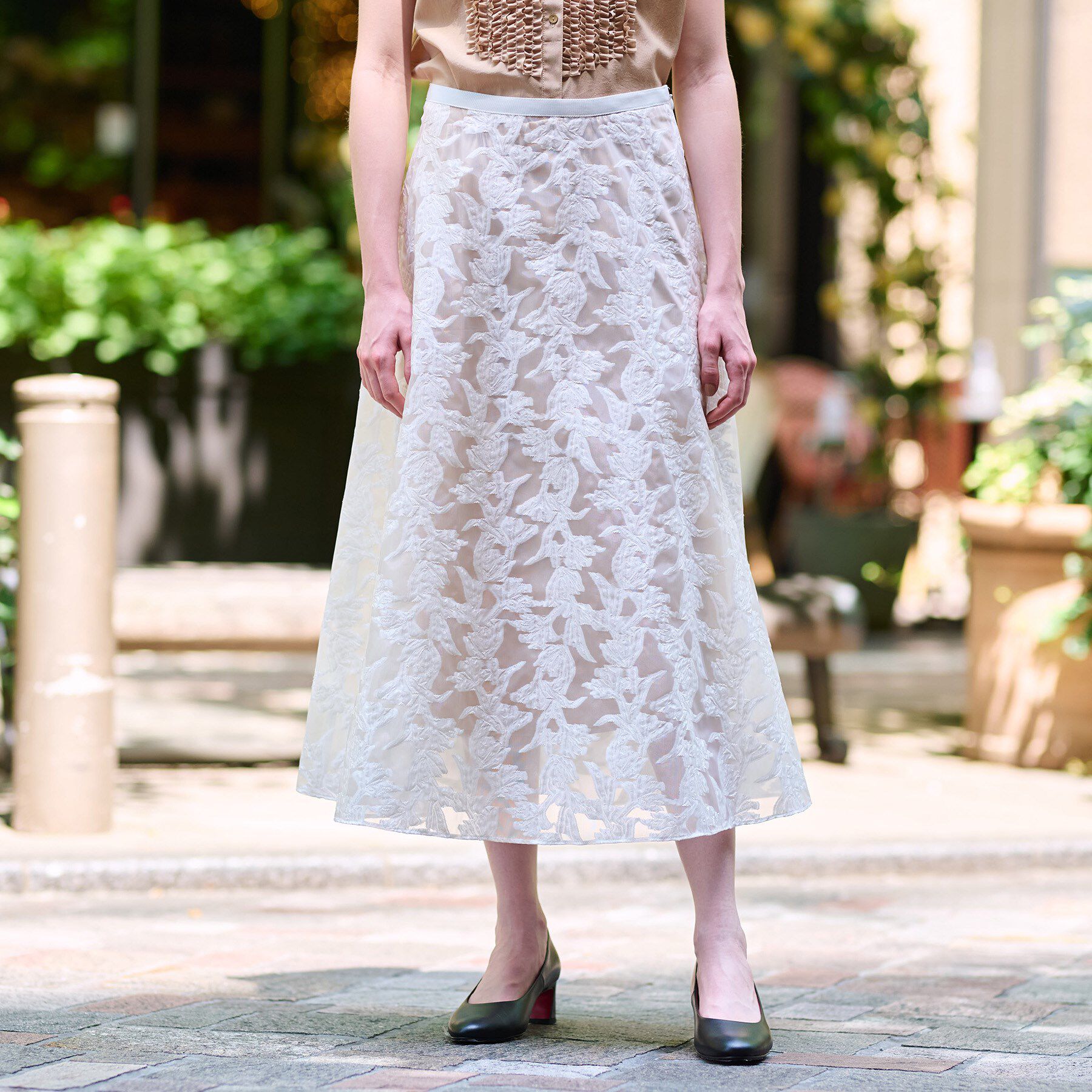 DRESSTERIOR「【きれいめ/裏地取り外し可】シアージャカードスカート」|スカート|