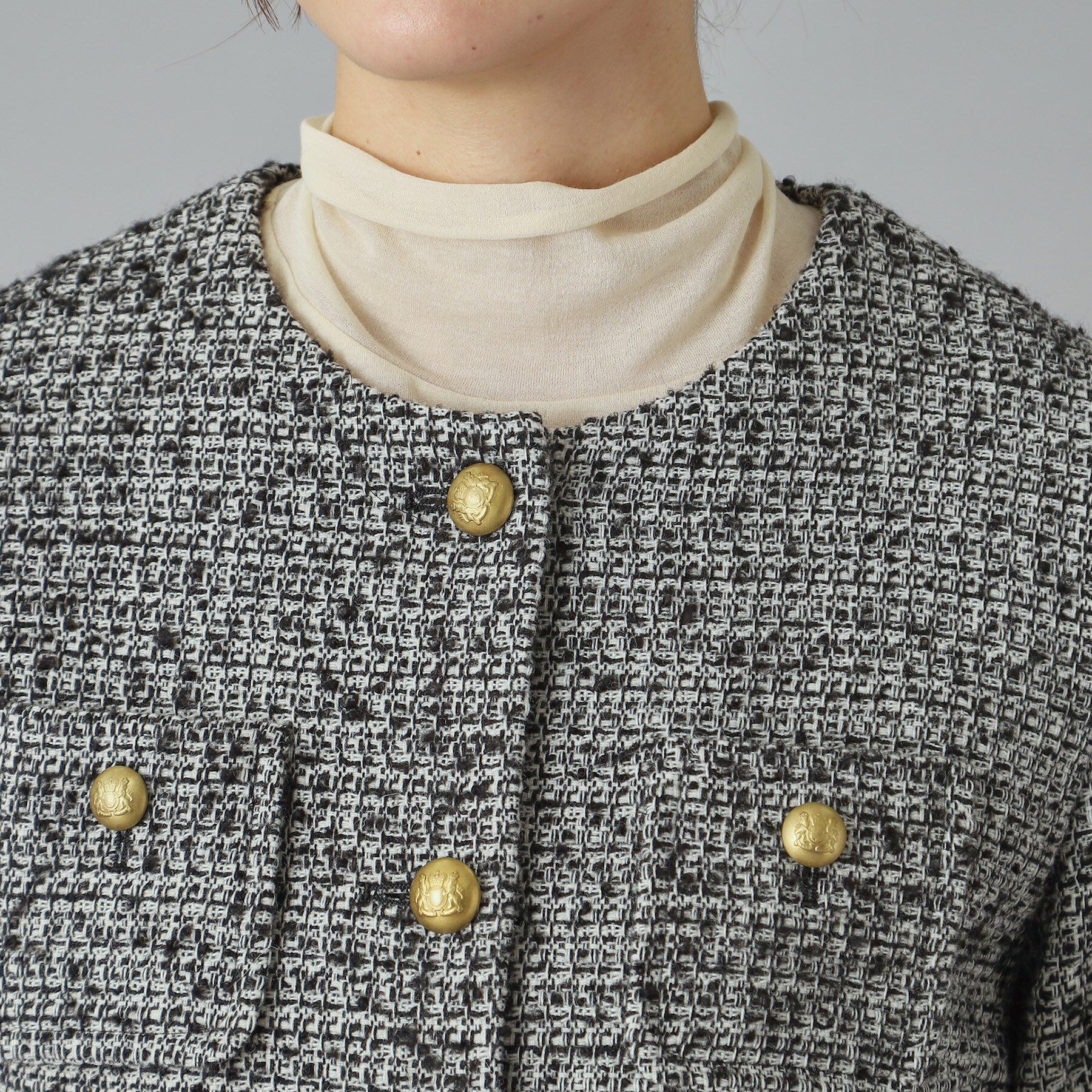 DRESSTERIOR「【セットアップ可】ツイード ノーカラージャケット」|ノーカラージャケット|