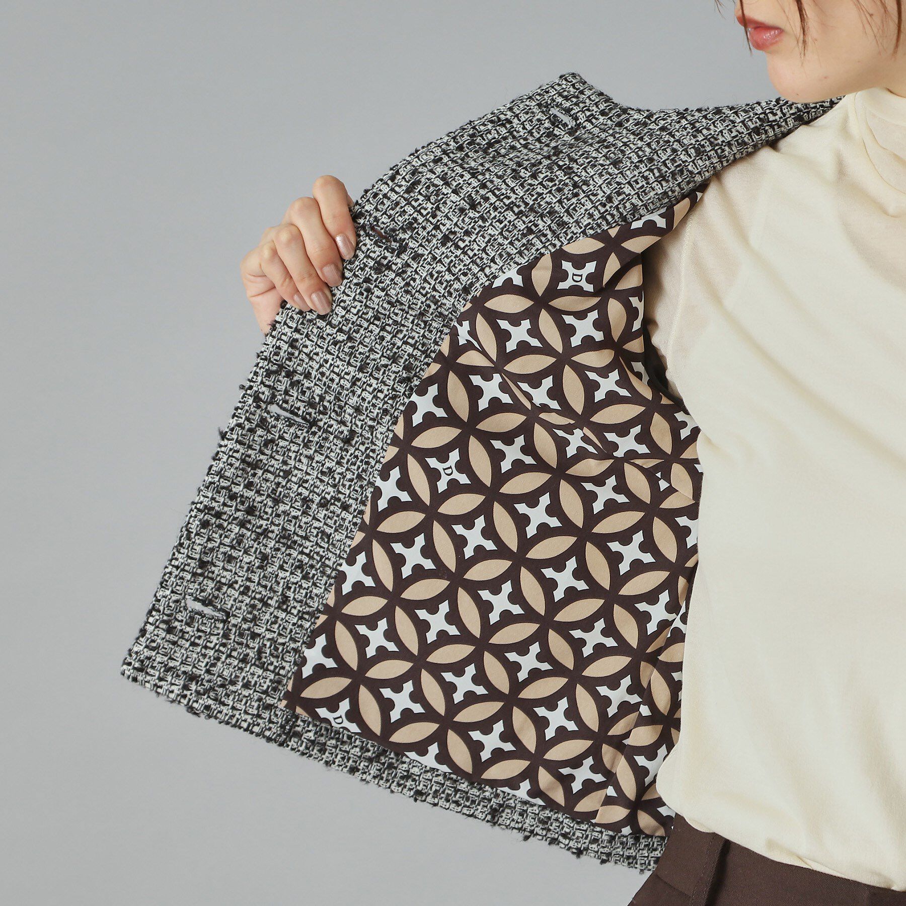 DRESSTERIOR「【セットアップ可】ツイード ノーカラージャケット」|ノーカラージャケット|