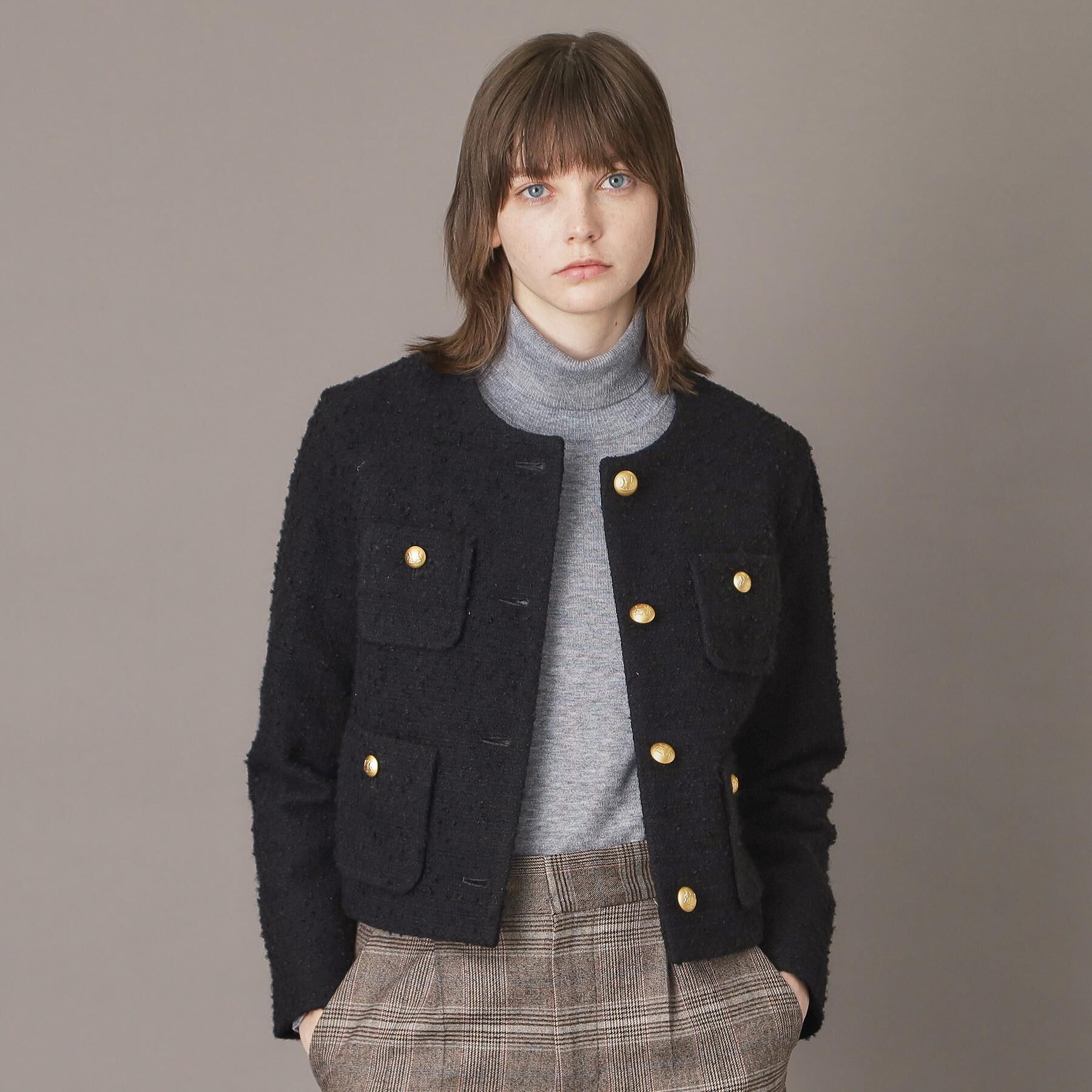 DRESSTERIOR「【セットアップ可】ツイード ノーカラージャケット」|ノーカラージャケット|