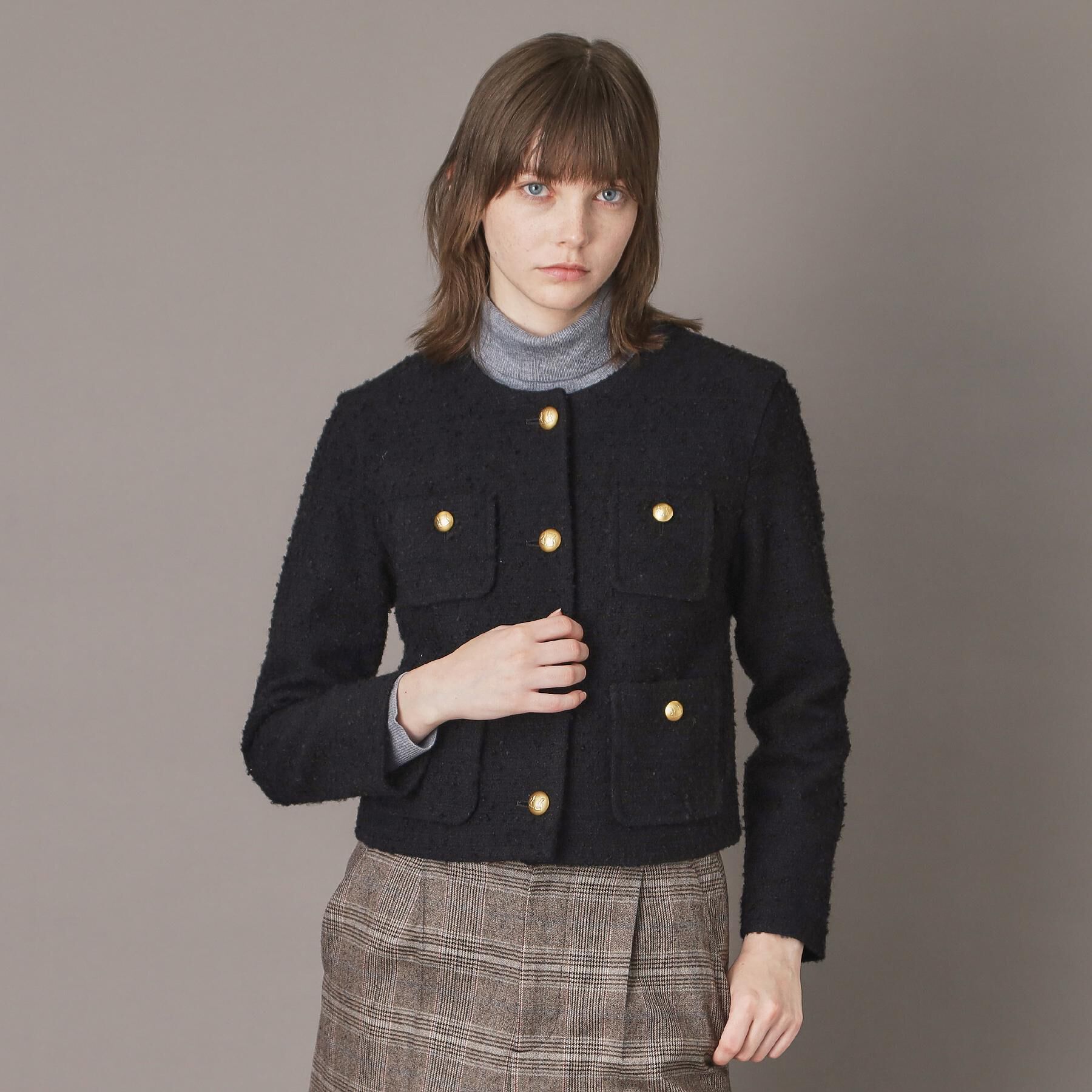 DRESSTERIOR「【セットアップ可】ツイード ノーカラージャケット」|ノーカラージャケット|
