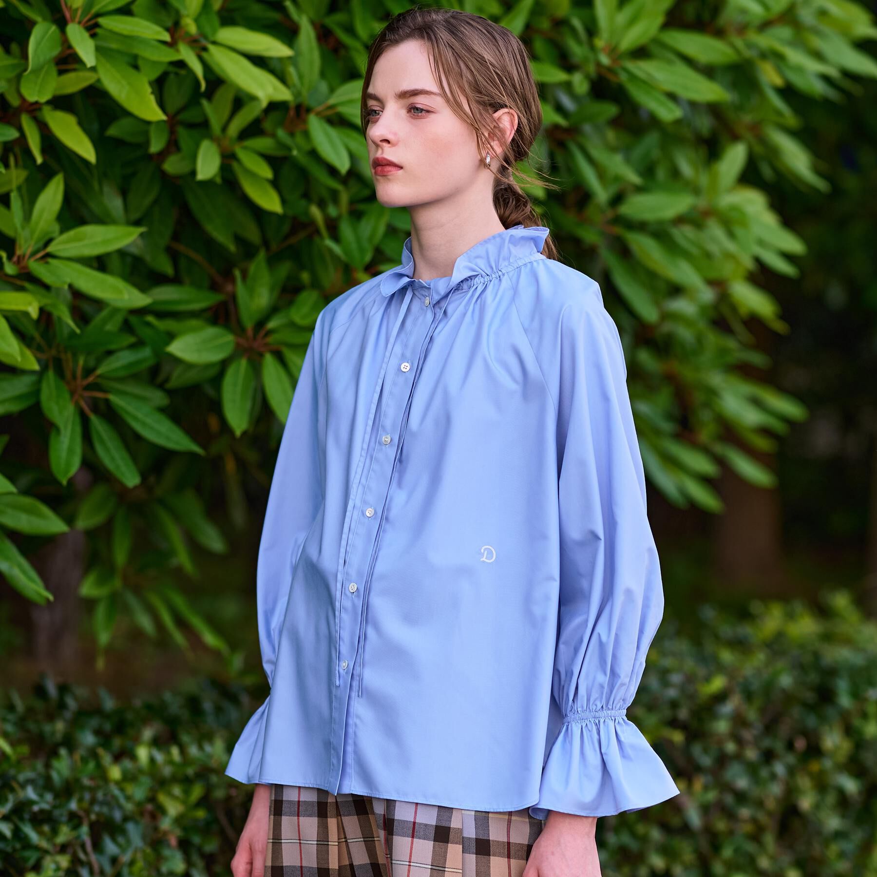 DRESSTERIOR「【洗える/フリルカラー】キャンディスリーブフリルカラーブラウス」|シャツ・ブラウス|