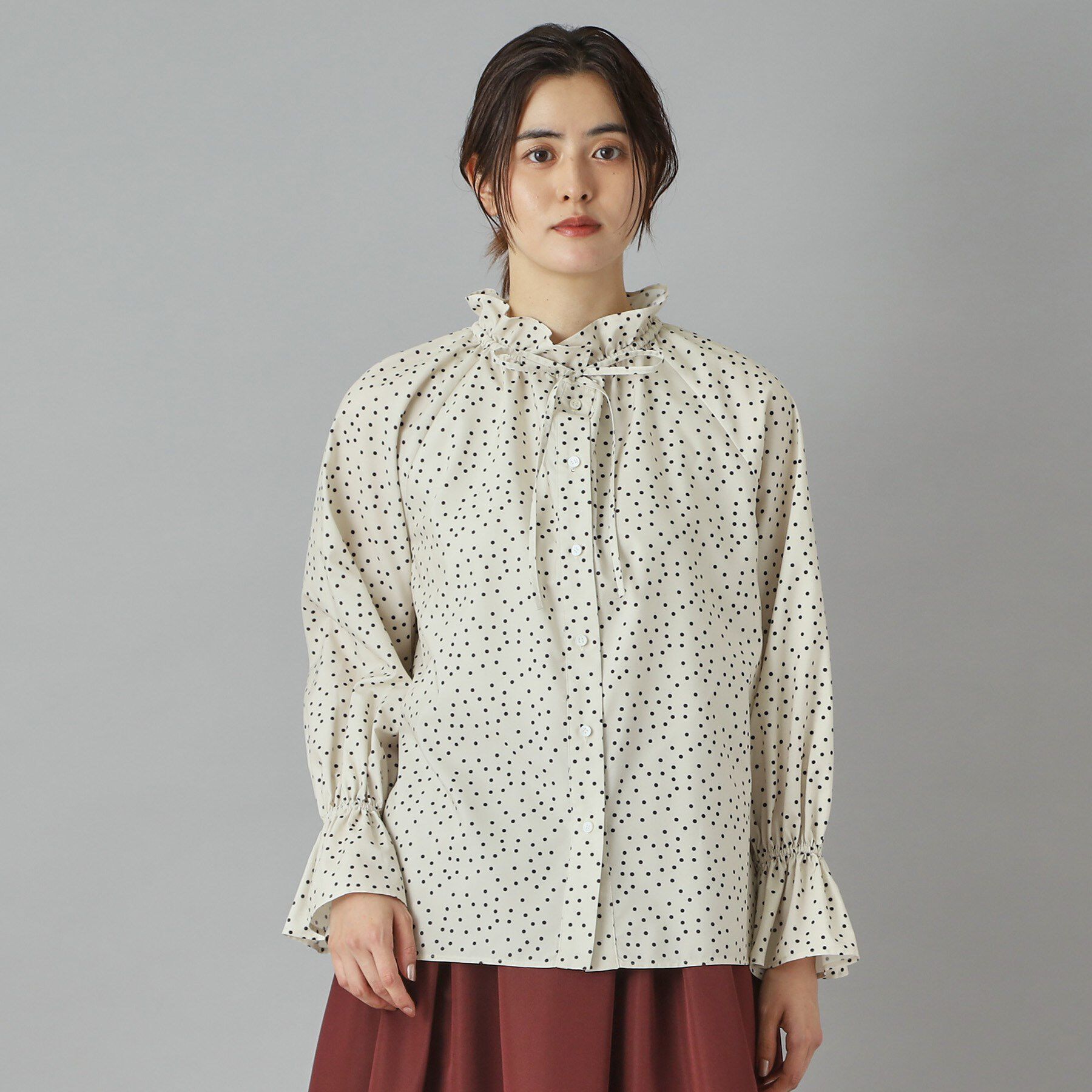 DRESSTERIOR「【洗える/フリルカラー】キャンディスリーブフリルカラーブラウス」|シャツ・ブラウス|