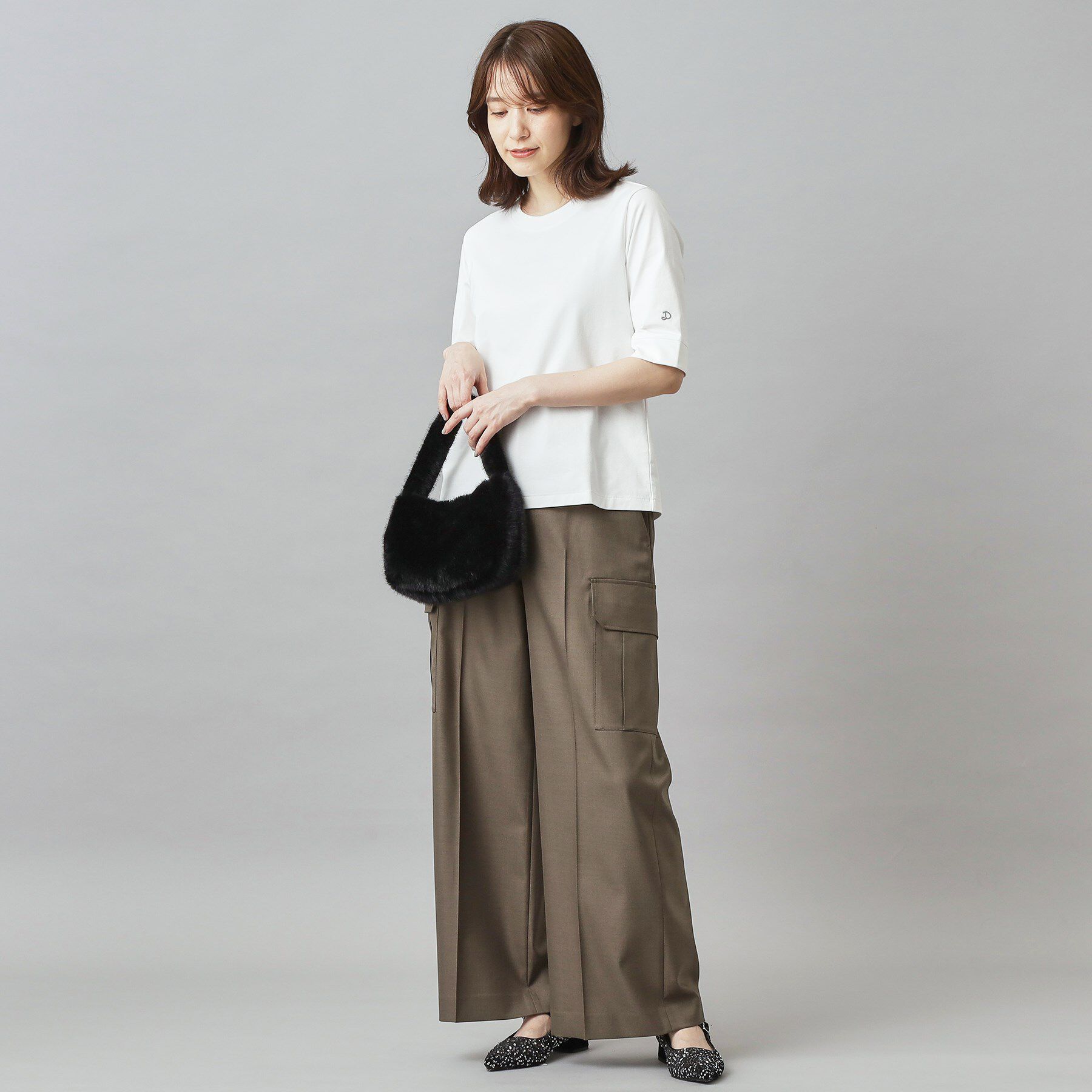 DRESSTERIOR「【CLASSY.12月号掲載】コンパクトフェイクファーバッグ」|ハンドバッグ|