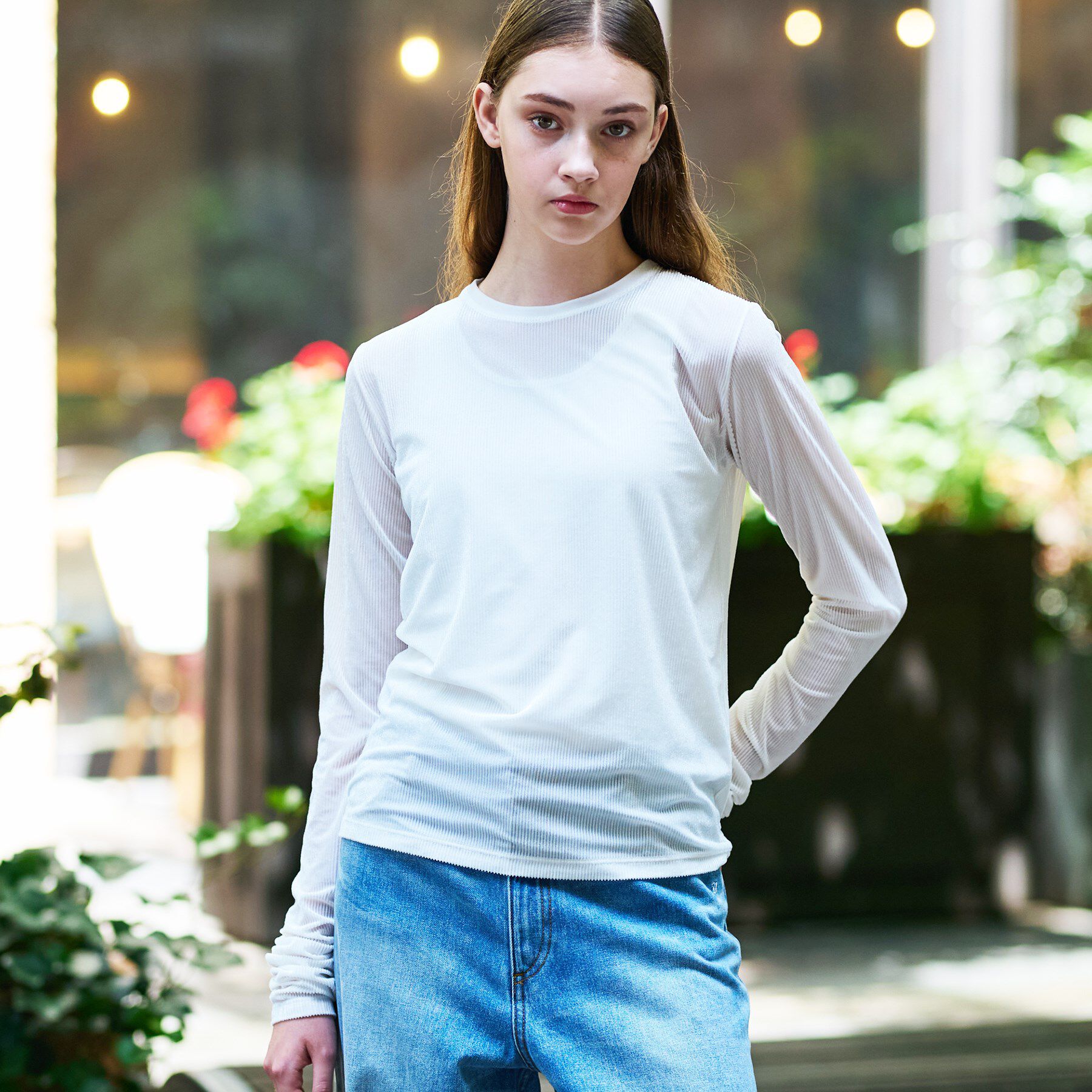 DRESSTERIOR「【洗える/リブベロア】シアーリブベロアカットソー」|Tシャツ・カットソー|