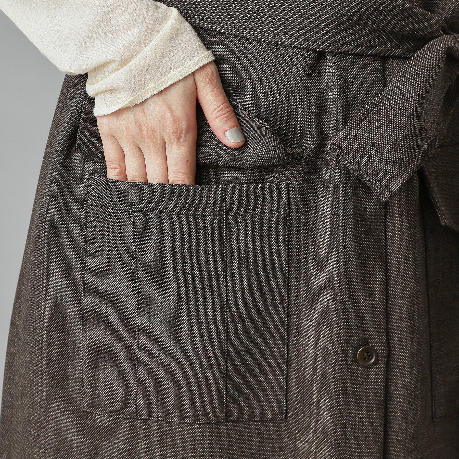 DRESSTERIOR「【洗える/前開きボタン】ウォッシャブルツイードライクワンピース」|ワンピース|