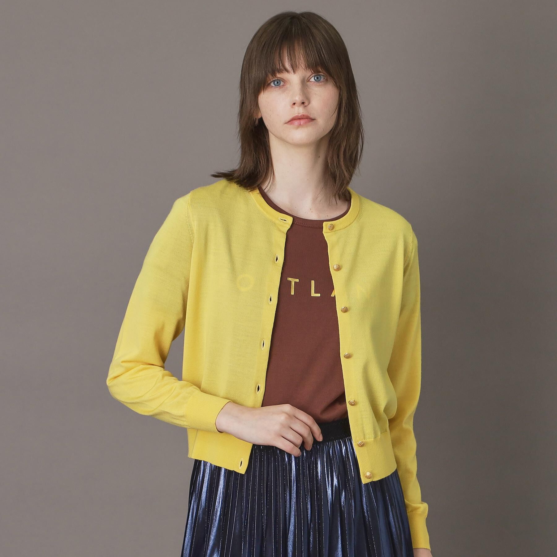 DRESSTERIOR「ウォッシャブルファインウールカーディガン」|カーディガン|イエロー(031)