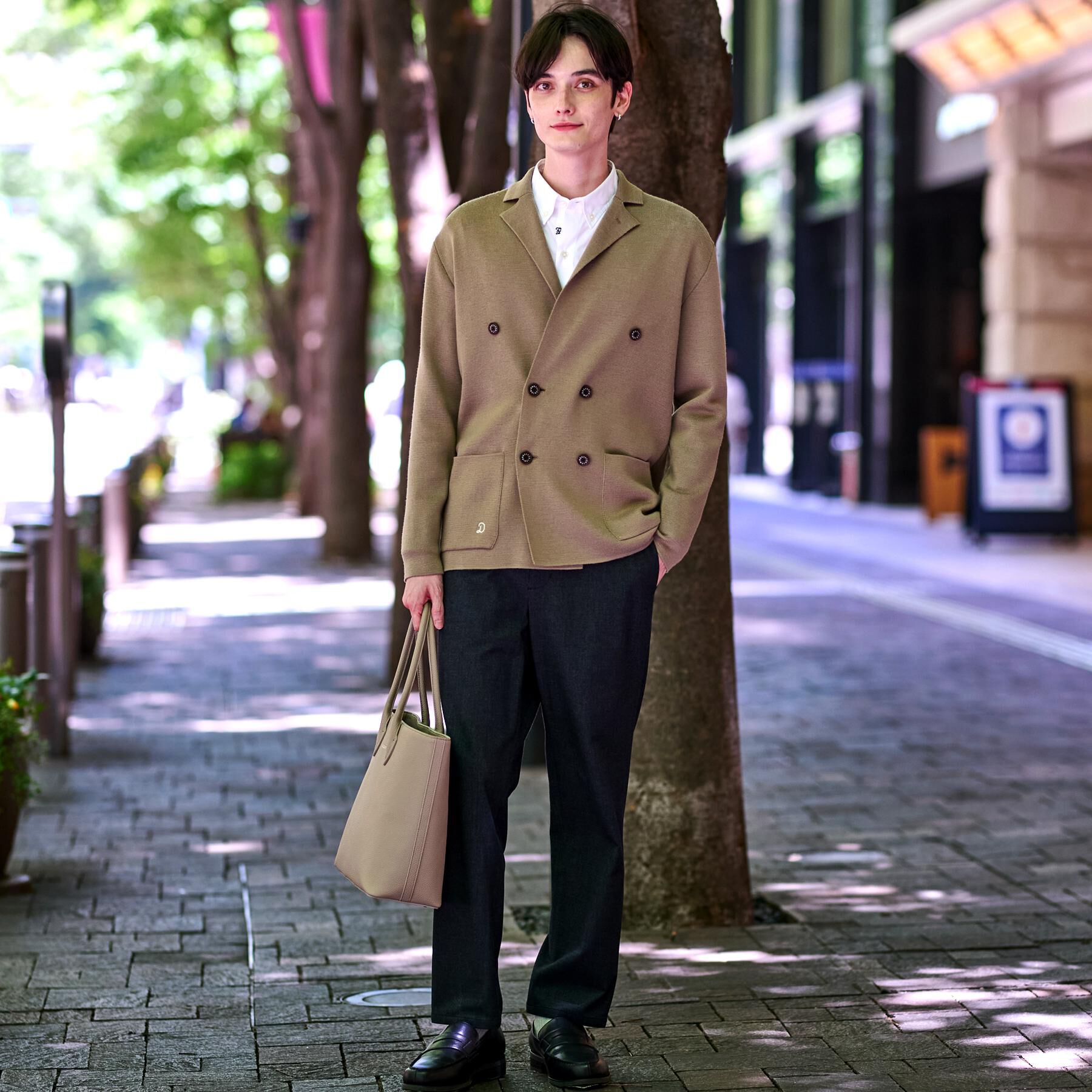 DRESSTERIOR「ダブルブレスト ニットジャケット」|テーラードジャケット|