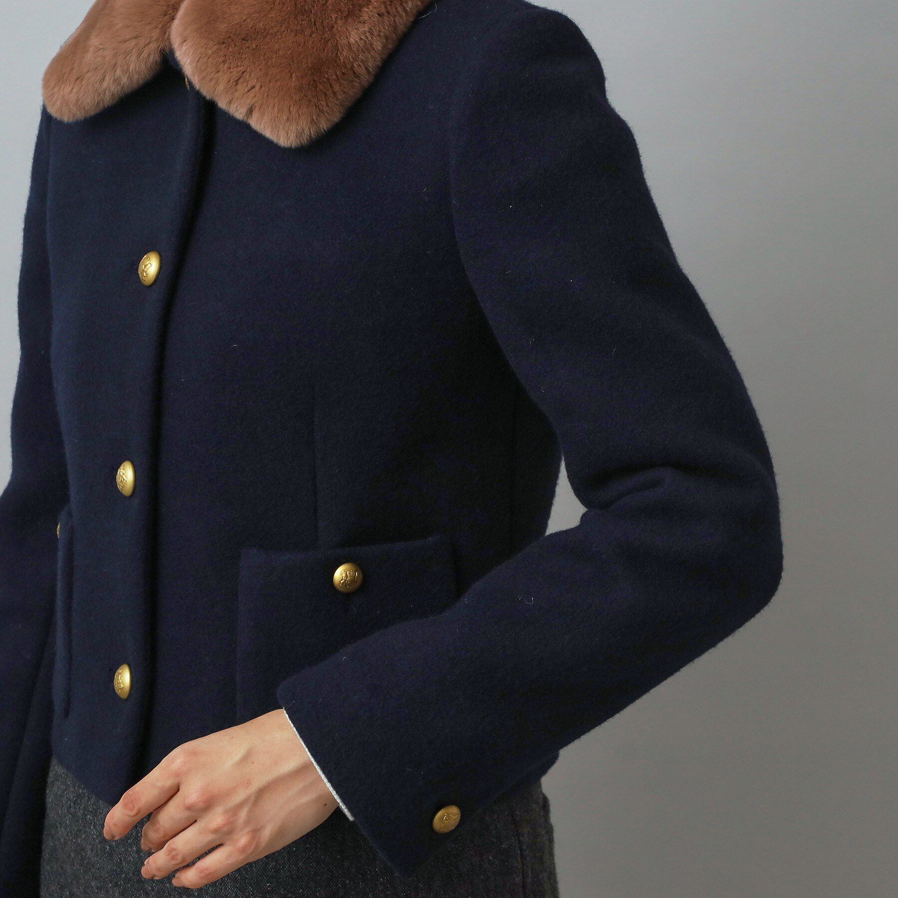 DRESSTERIOR「【otonaMUSE 11月号掲載】2WAYファーカラーメルトンジャケット」|ブルゾン・スタジャン|