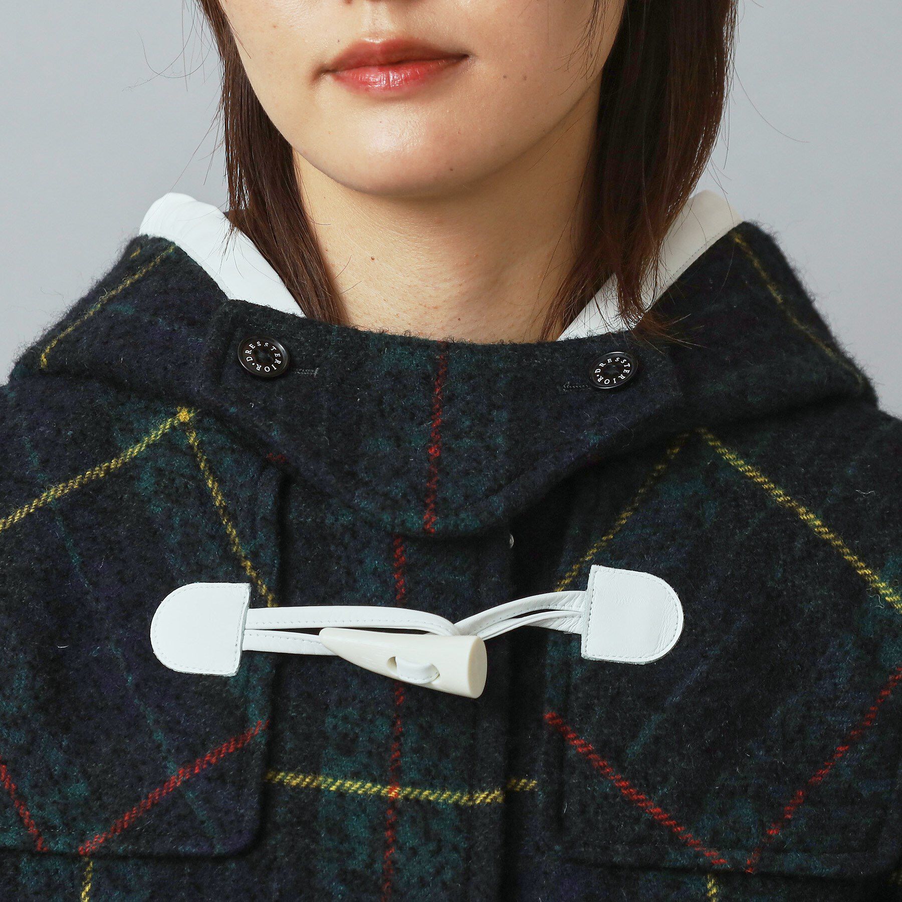 DRESSTERIOR「【CLASSY.12月号掲載】タータンチェックショートダッフル」|ダッフルコート|