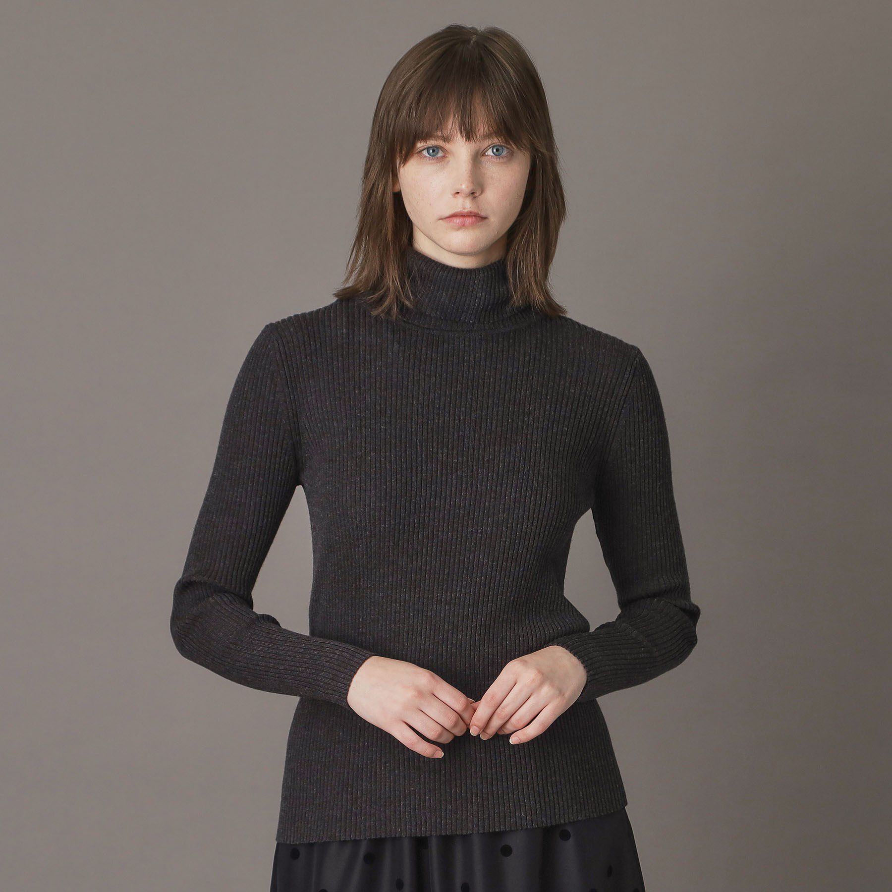 DRESSTERIOR「【CLASSY.12月号掲載】シルクブレンドメリノウールリブプルオーバー」|ニット・セーター|