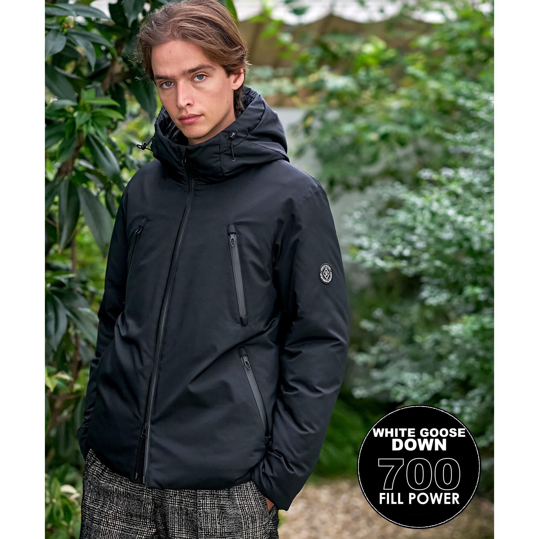 DRESSTERIOR「【700フィルパワー/高品質ダウン】ウォータープルーフ ホワイトグースダウン」|ダウン|ブラック(019)