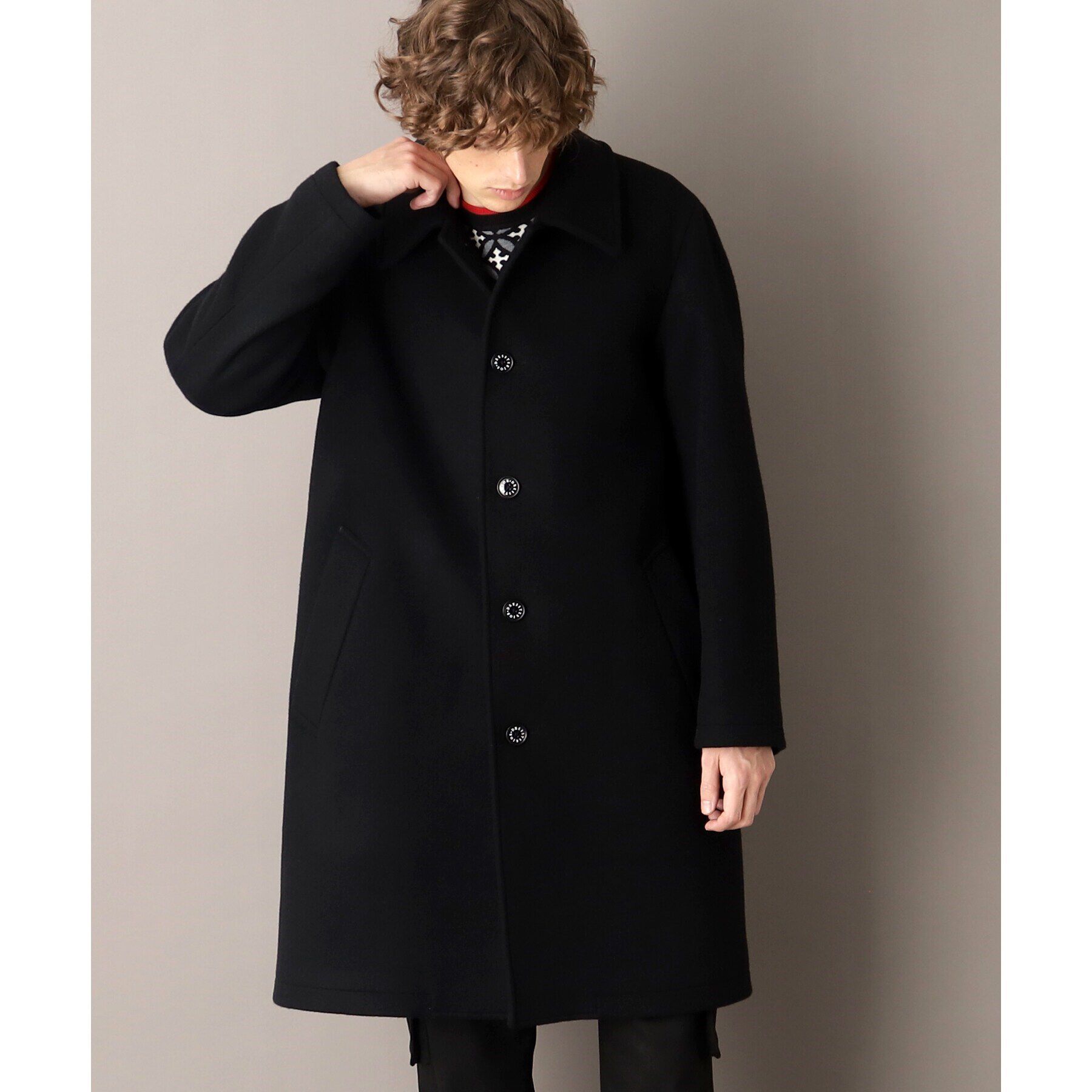 DRESSTERIOR「【SUPER140&rsquo;sウール】メルトン ステンカラーコート」|ステンカラーコート|