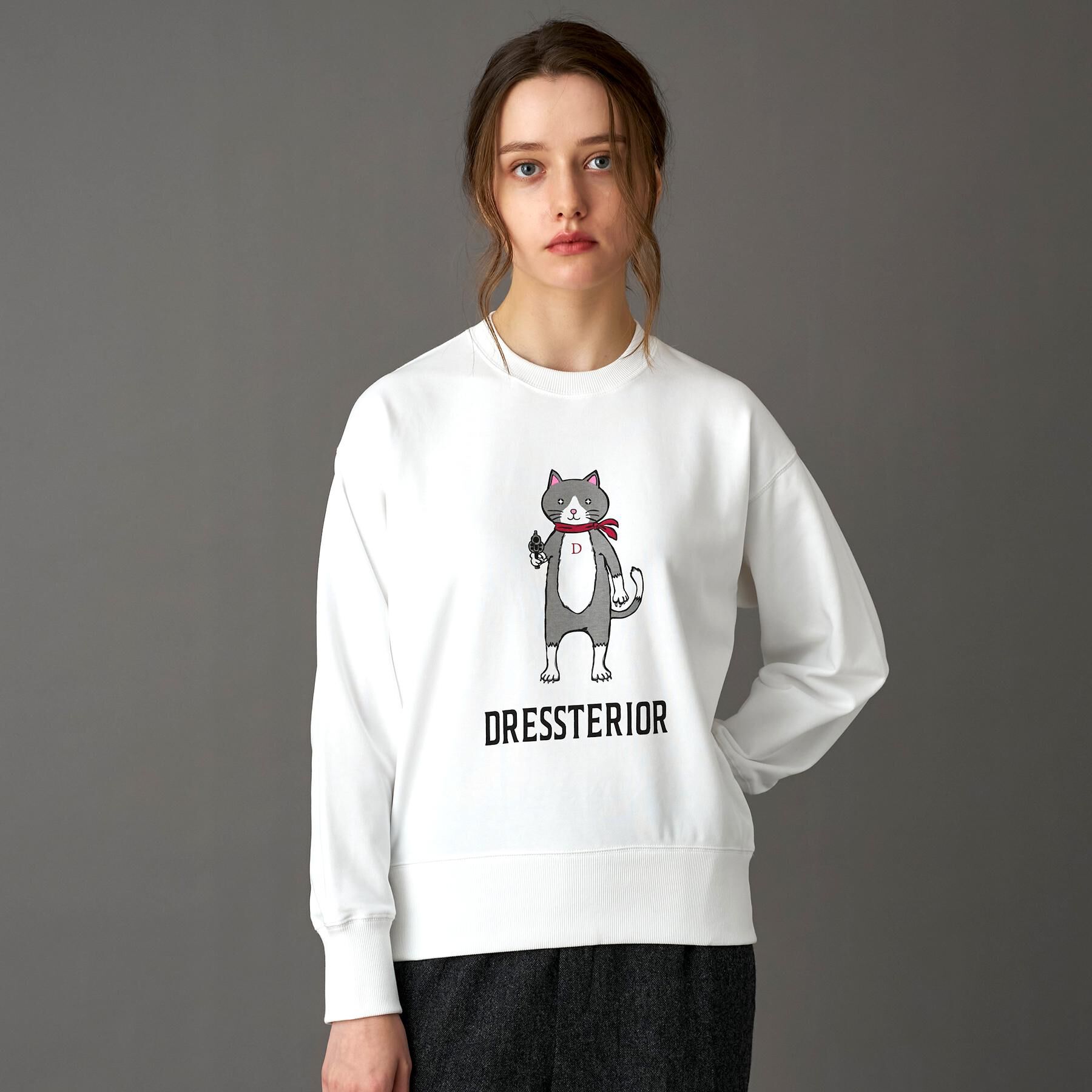 DRESSTERIOR「【ECルクア別注】キャット裏毛スウェット」|パーカー|ホワイト(001)