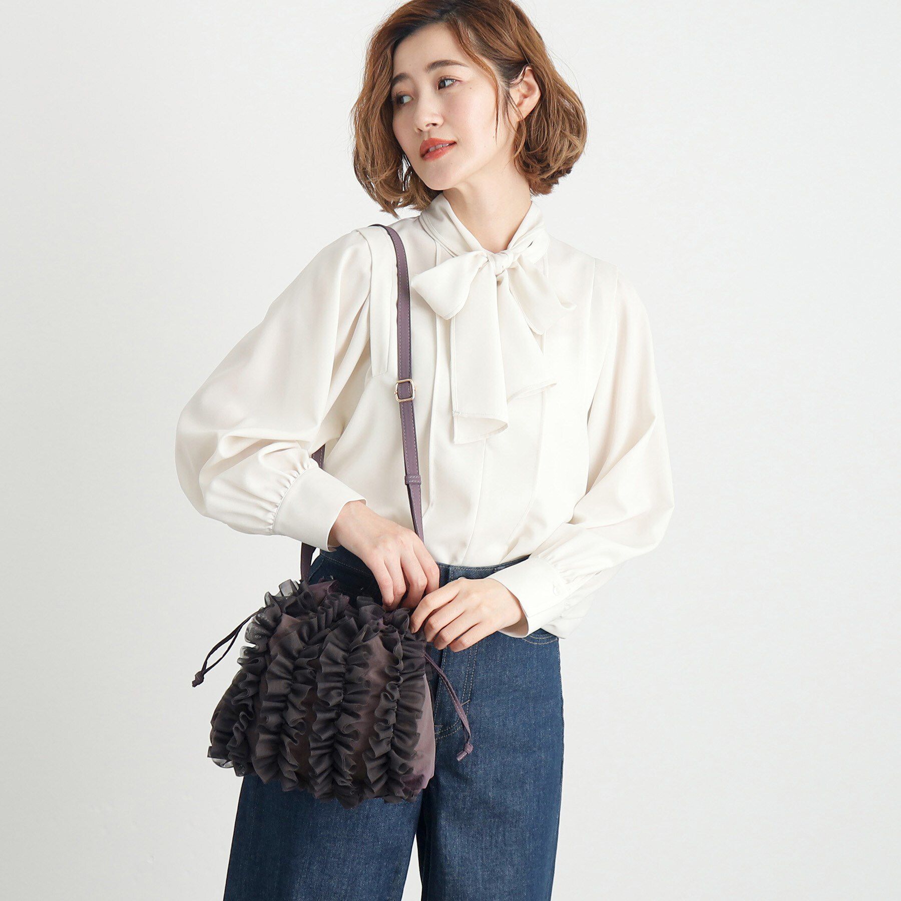 grove「チュールティアード巾着ショルダー」|ショルダー・メッセンジャー|