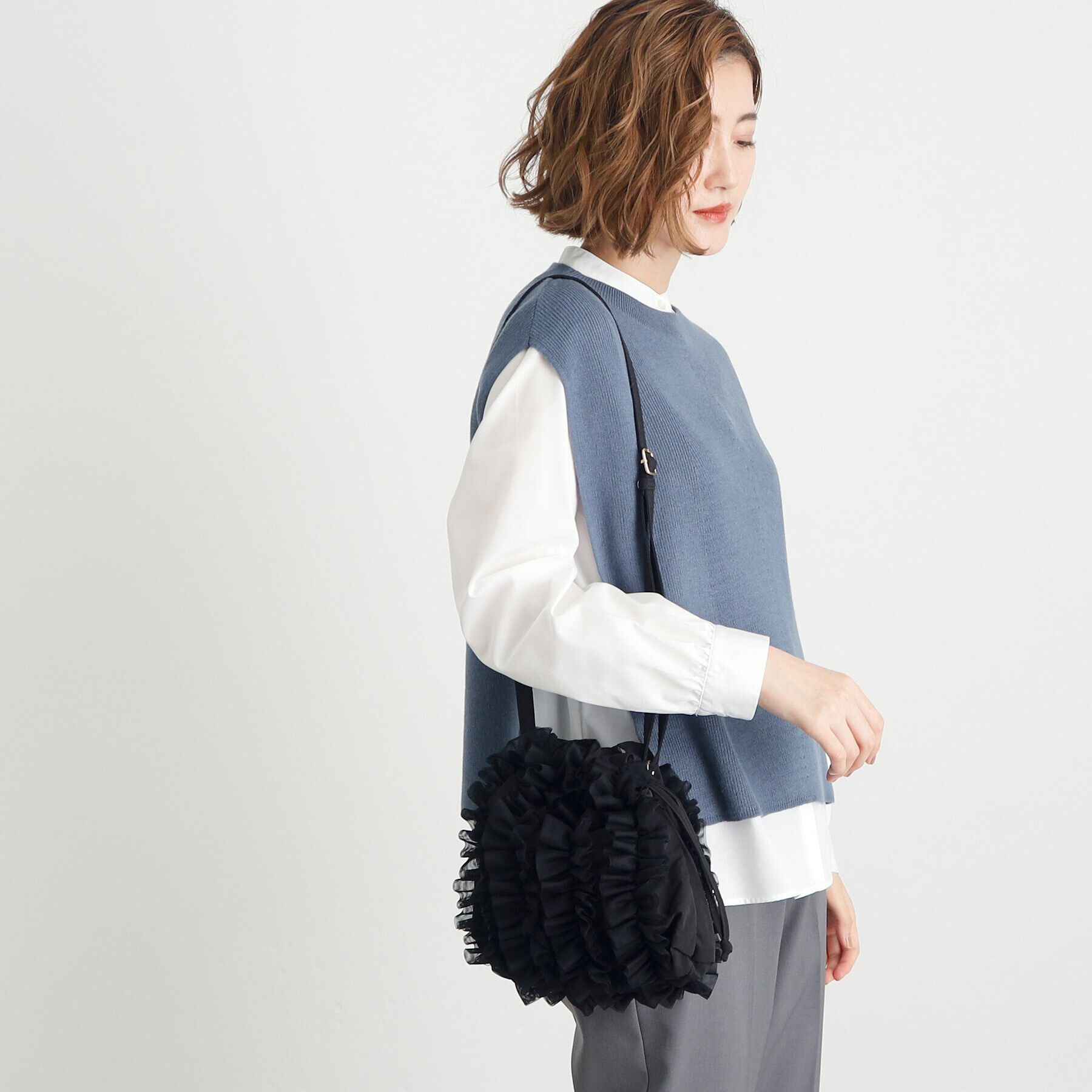 grove「チュールティアード巾着ショルダー」|ショルダー・メッセンジャー|