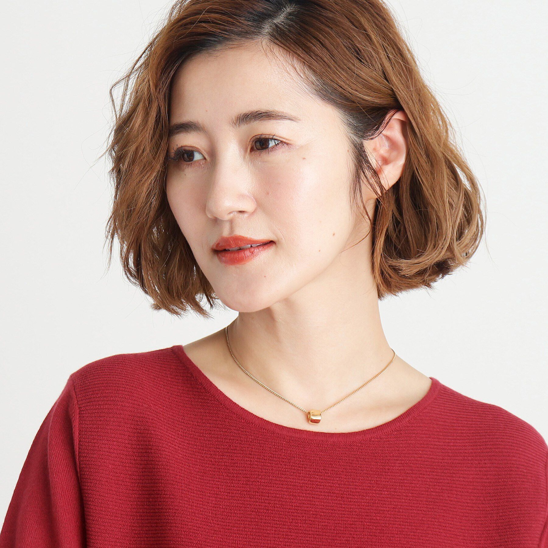 grove「スクエアボックスメタルショートネックレス」|ネックレス|