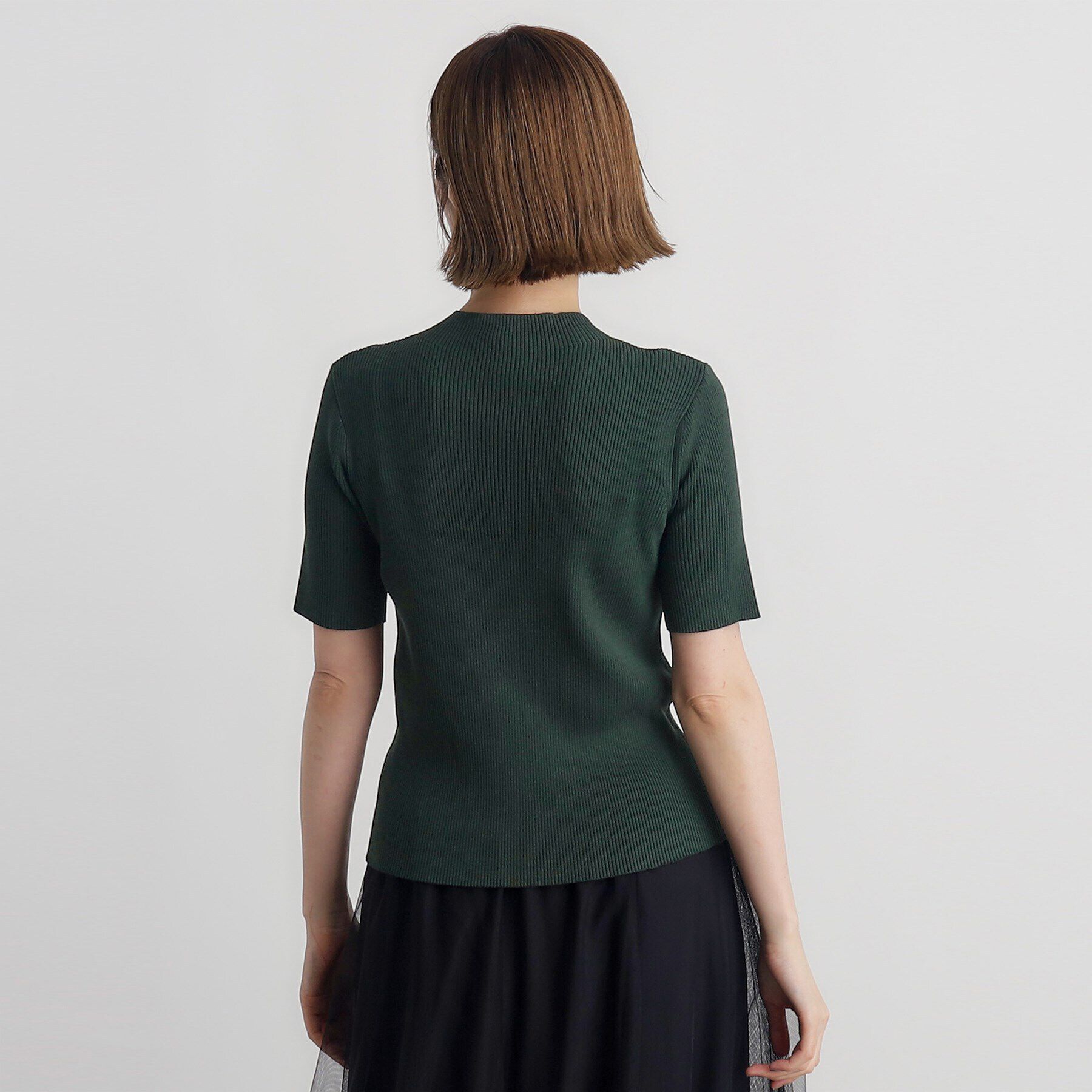 grove「RNドライタッチリブ5分袖プルオーバー」|ニット・セーター|