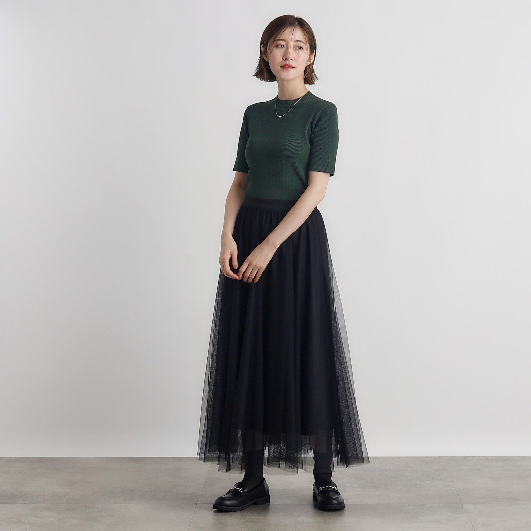 grove「RNドライタッチリブ5分袖プルオーバー」|ニット・セーター|