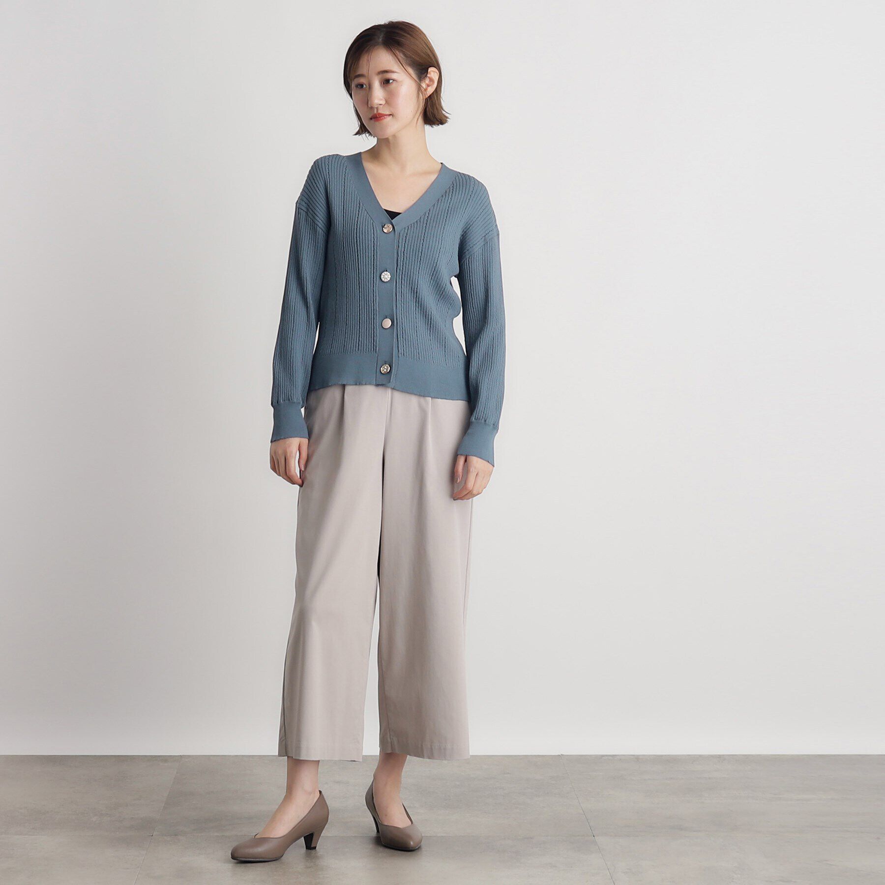 grove「多ボタン透かしニットカーディガン」|カーディガン|