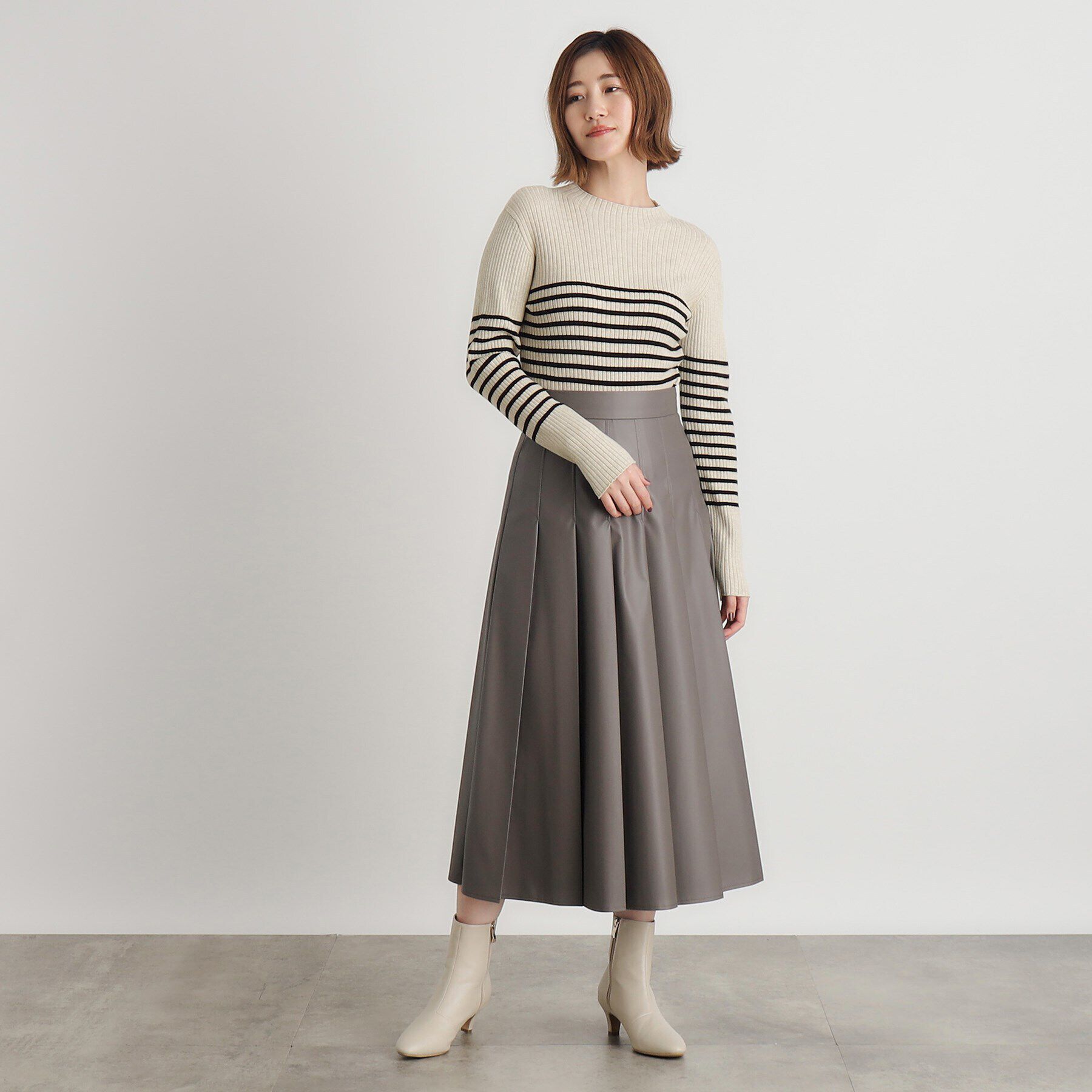 grove「【吸湿発熱／帯電防止】ハイネックリブプルオーバー」|ニット・セーター|