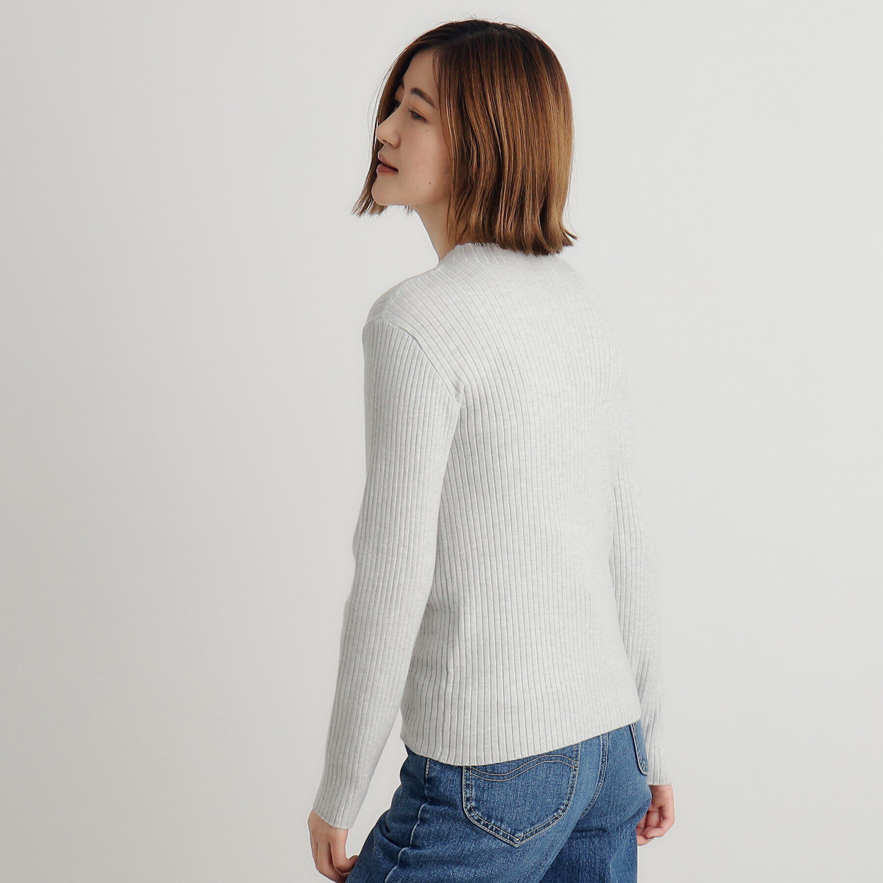 grove「【吸湿発熱／帯電防止】ハイネックリブプルオーバー」|ニット・セーター|