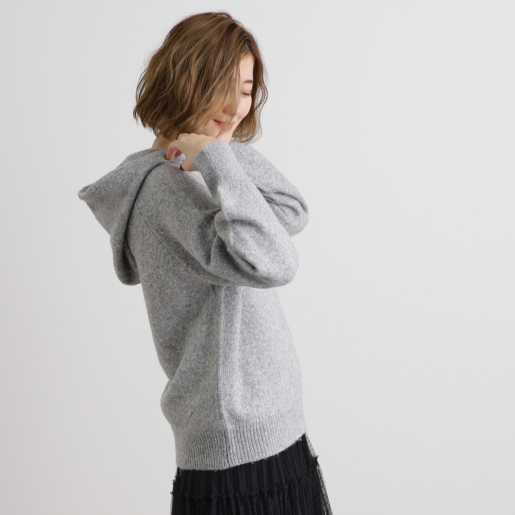 grove「杢ラメフードニットプルオーバー」|ニット・セーター|